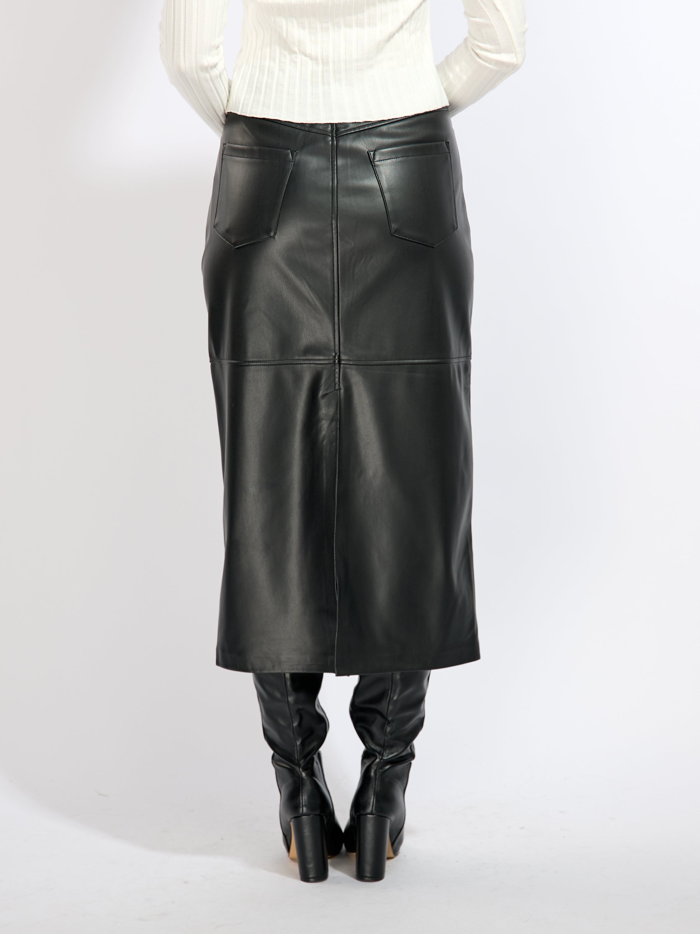 Verona Faux Leather Long Skirt