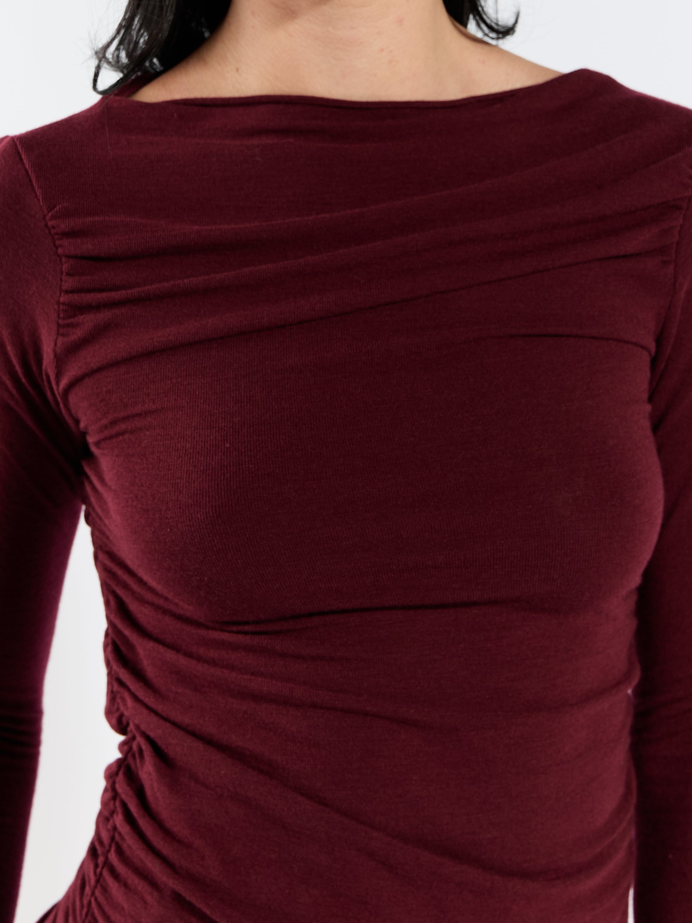 Glamour Long Sleeve Waterfall Top