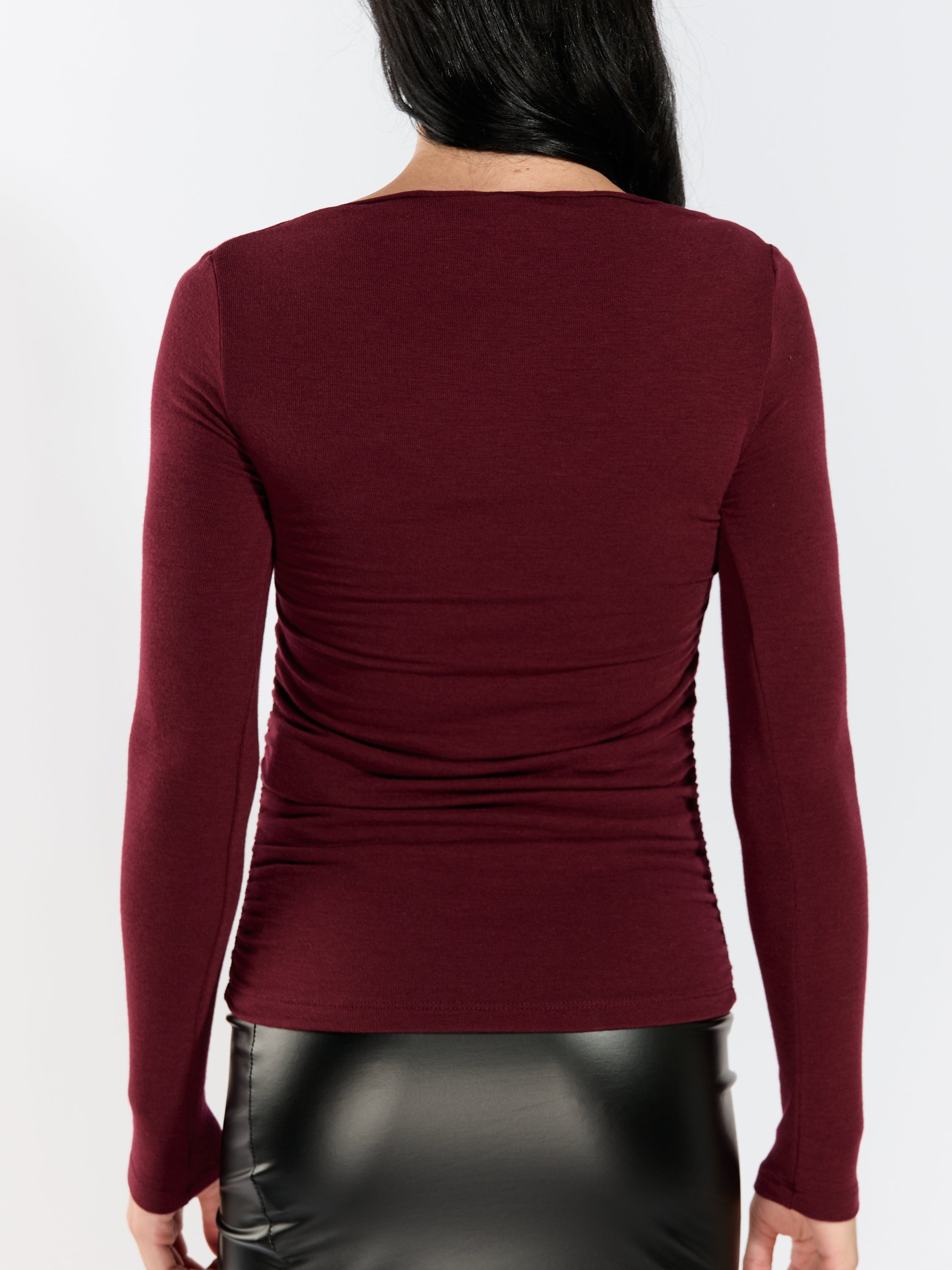 Glamour Long Sleeve Waterfall Top