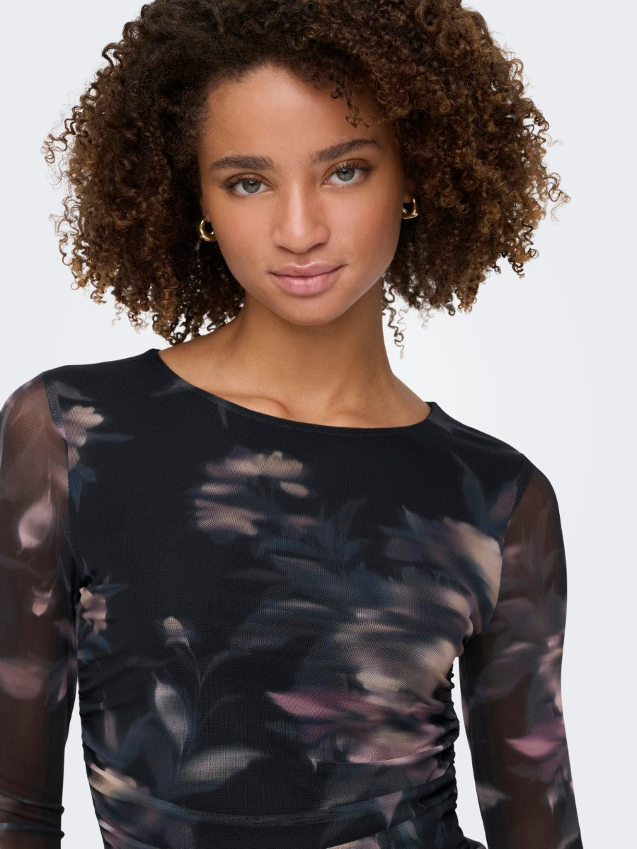 Kaya Life Ruching Mesh Dress