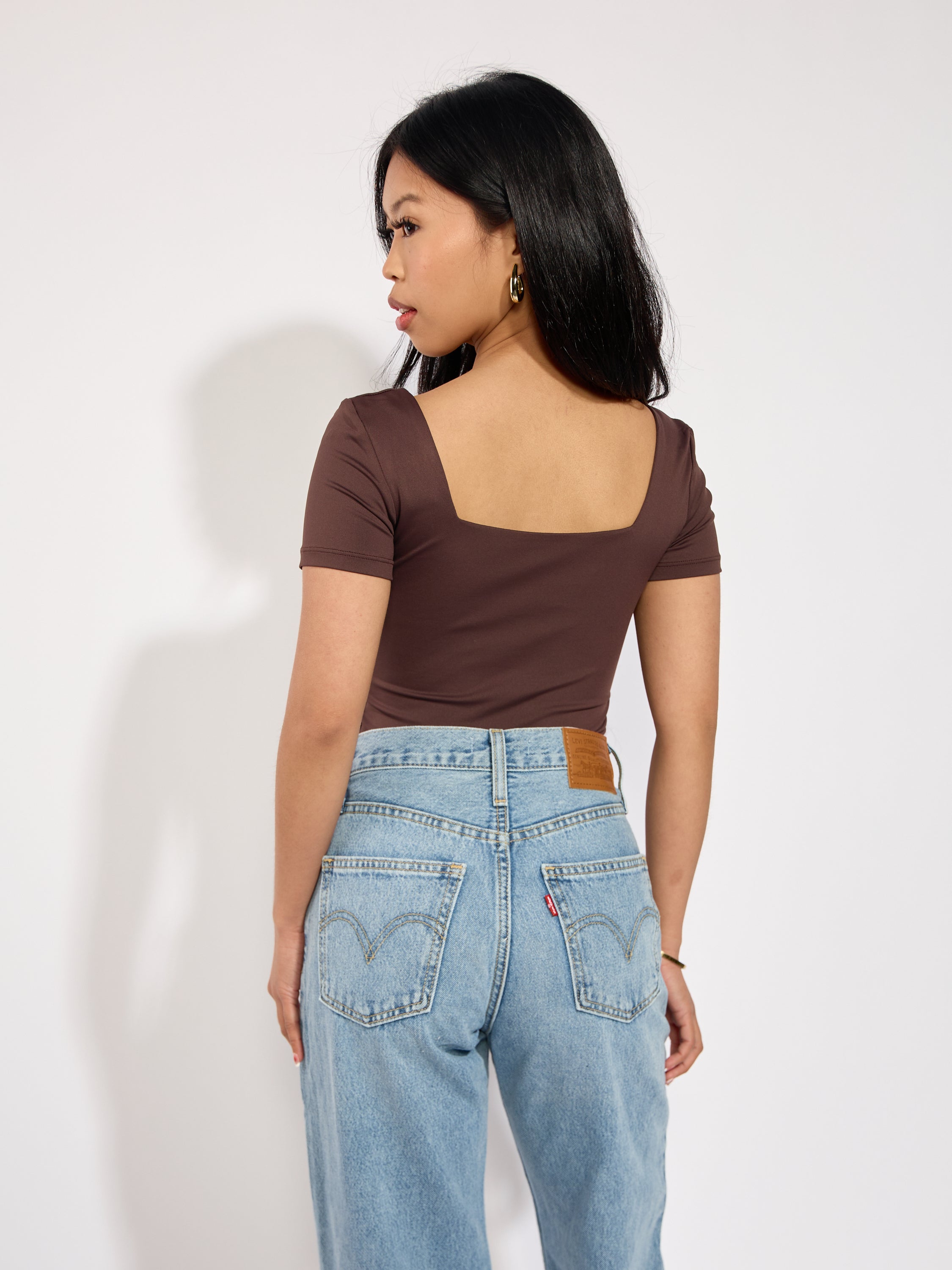Second Skin Stacy Square Neck Short Sleeve Bodysuit