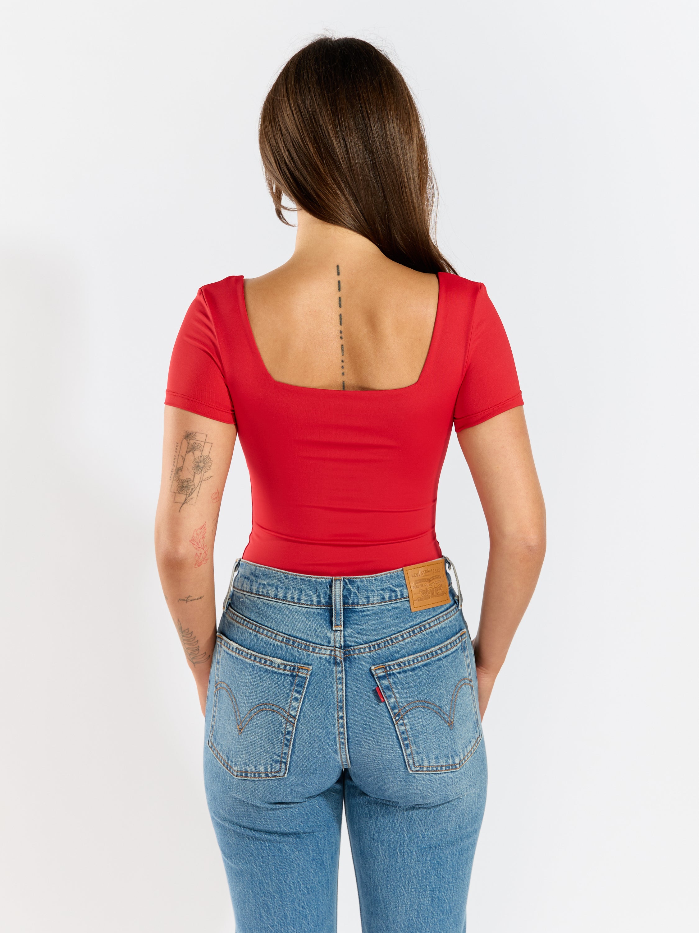 Second Skin Stacy Square Neck Short Sleeve Bodysuit