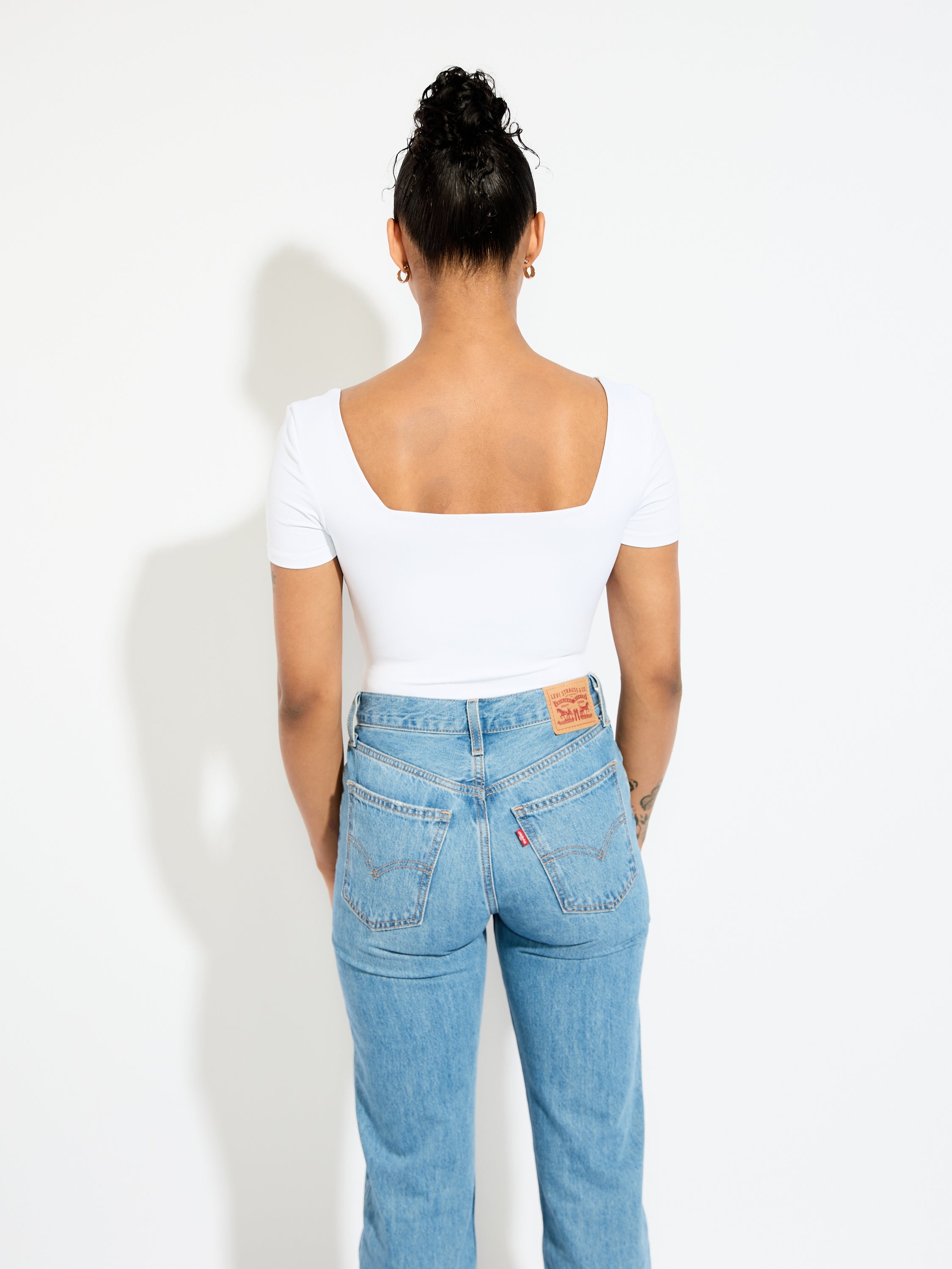 Second Skin Stacy Square Neck Short Sleeve Bodysuit