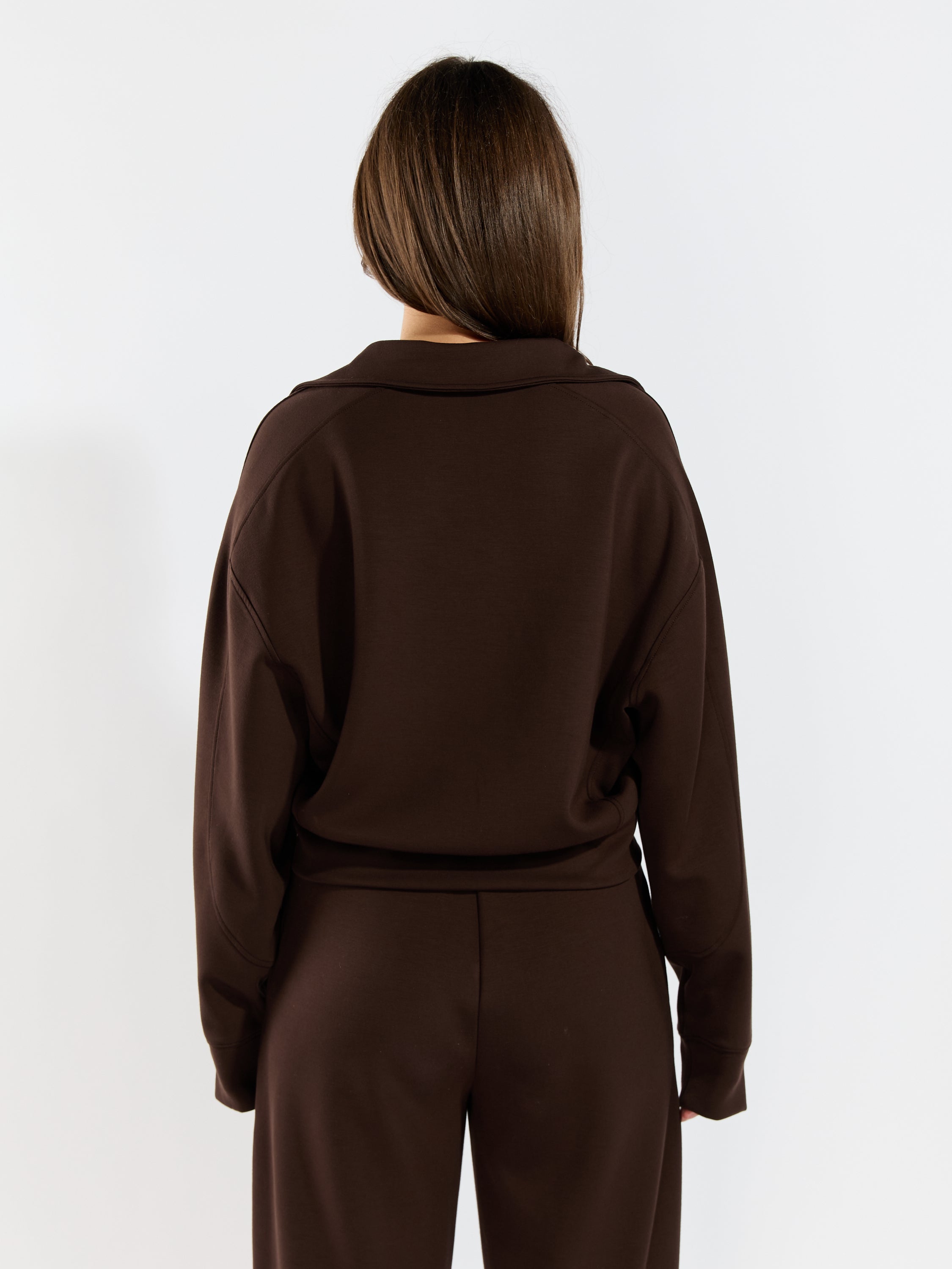 Second Skin Saddle V-Neck Scuba Crew Sweatshirt