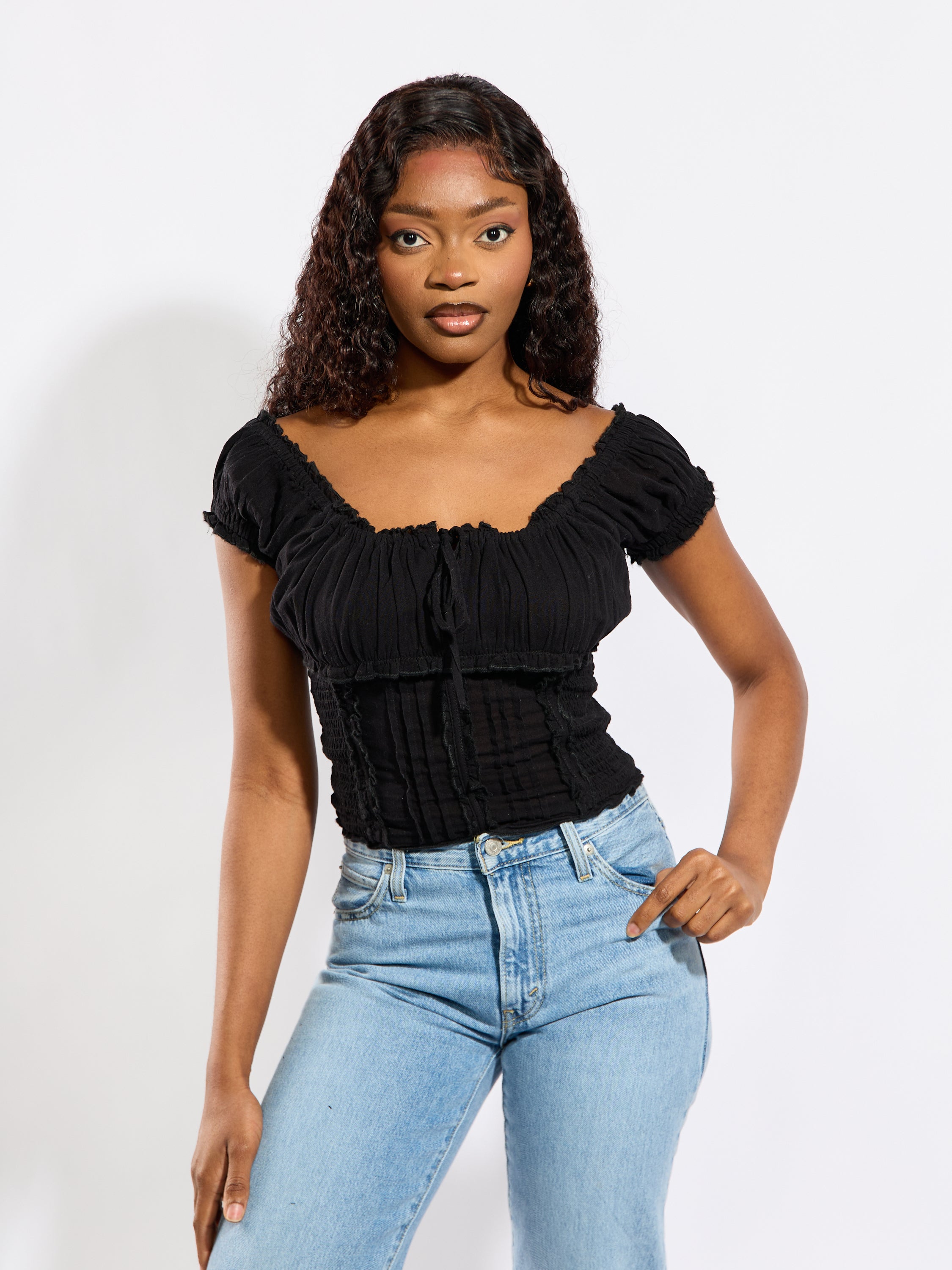 Mica Cotton Gauze Tie Top