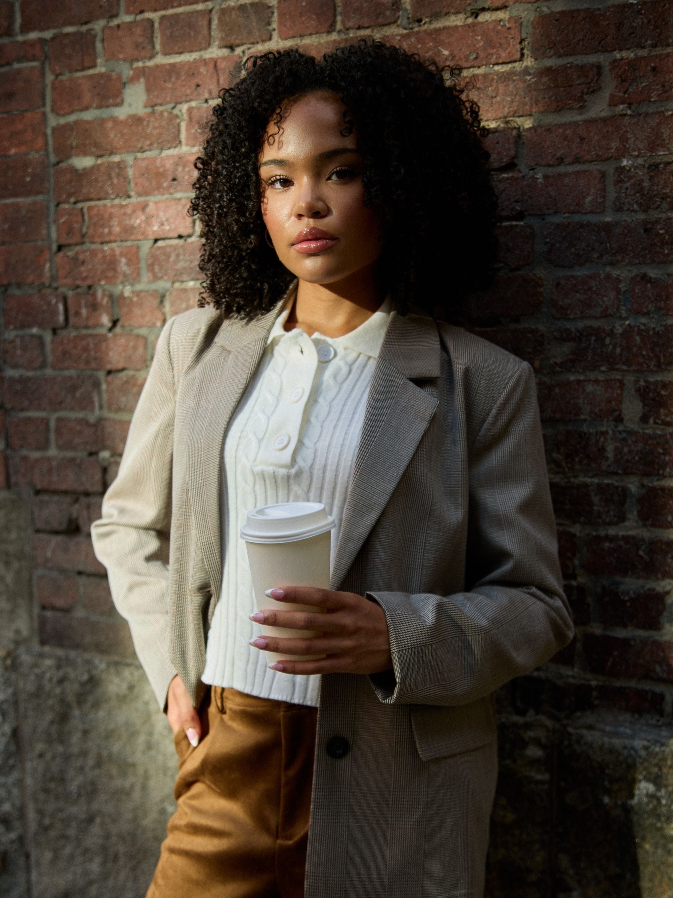 Emma Cable Knit Polo Sweater