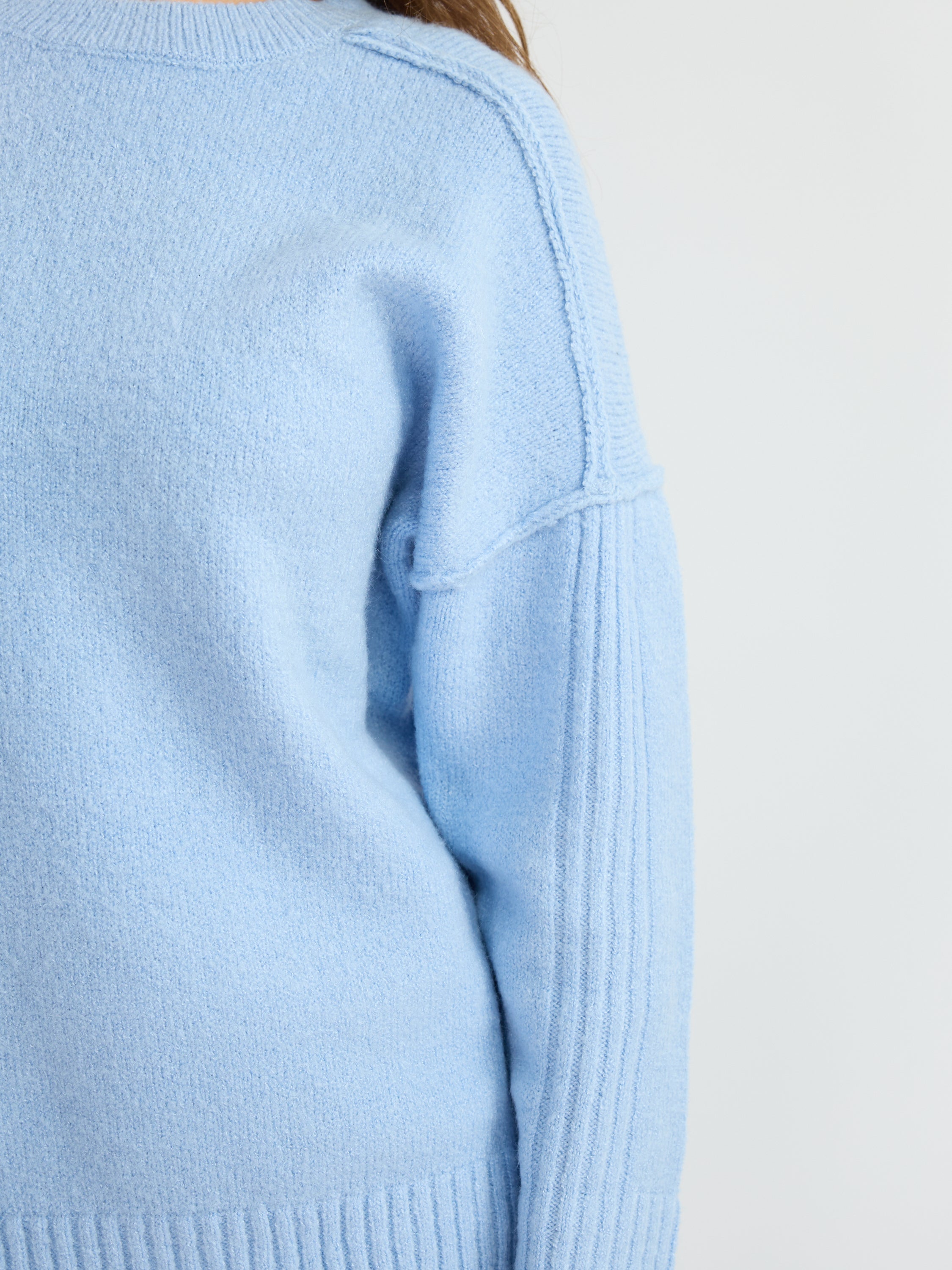 Mossy Seam-Detail Crewneck Pullover