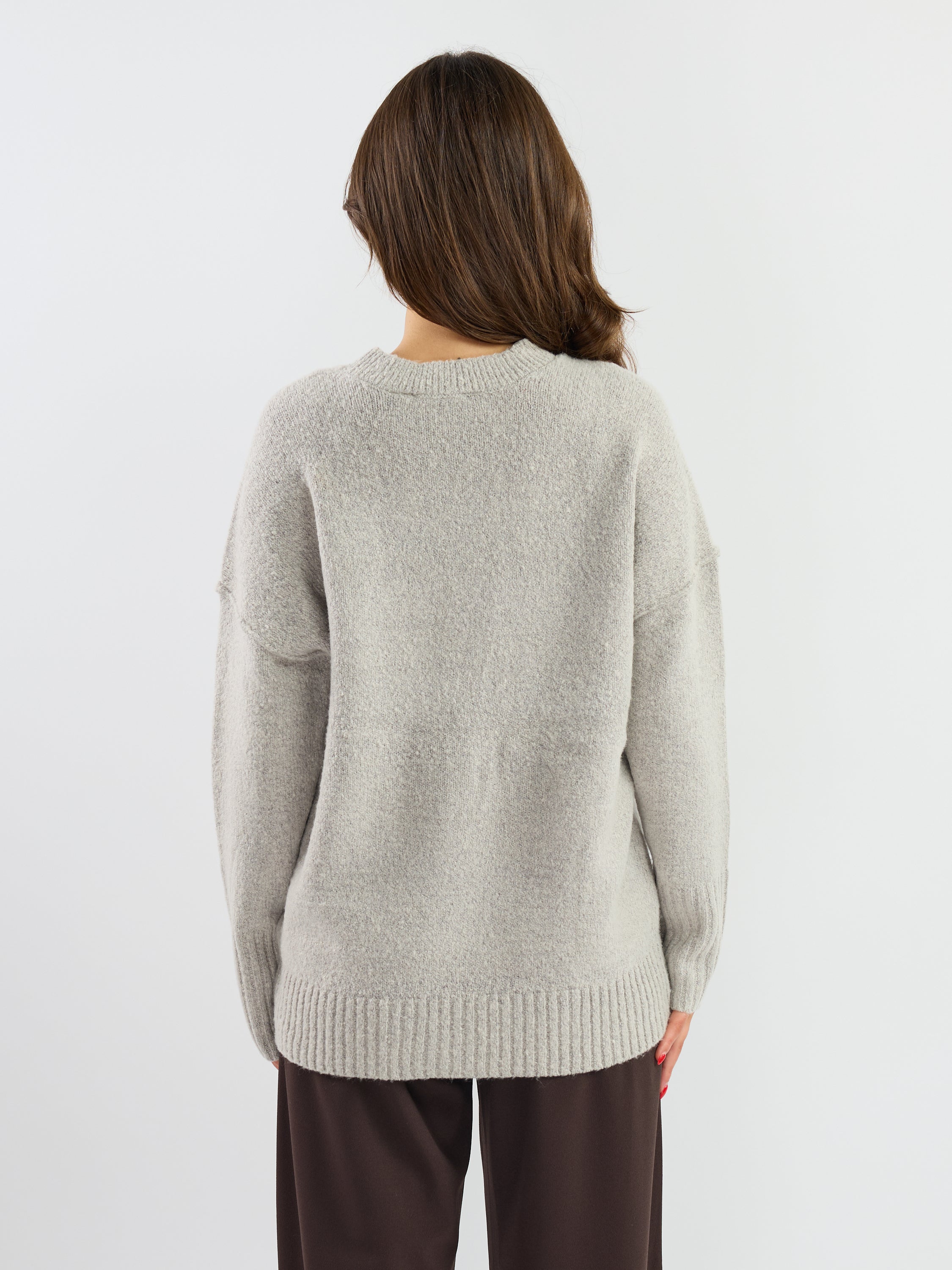 Mossy Seam-Detail Crewneck Pullover