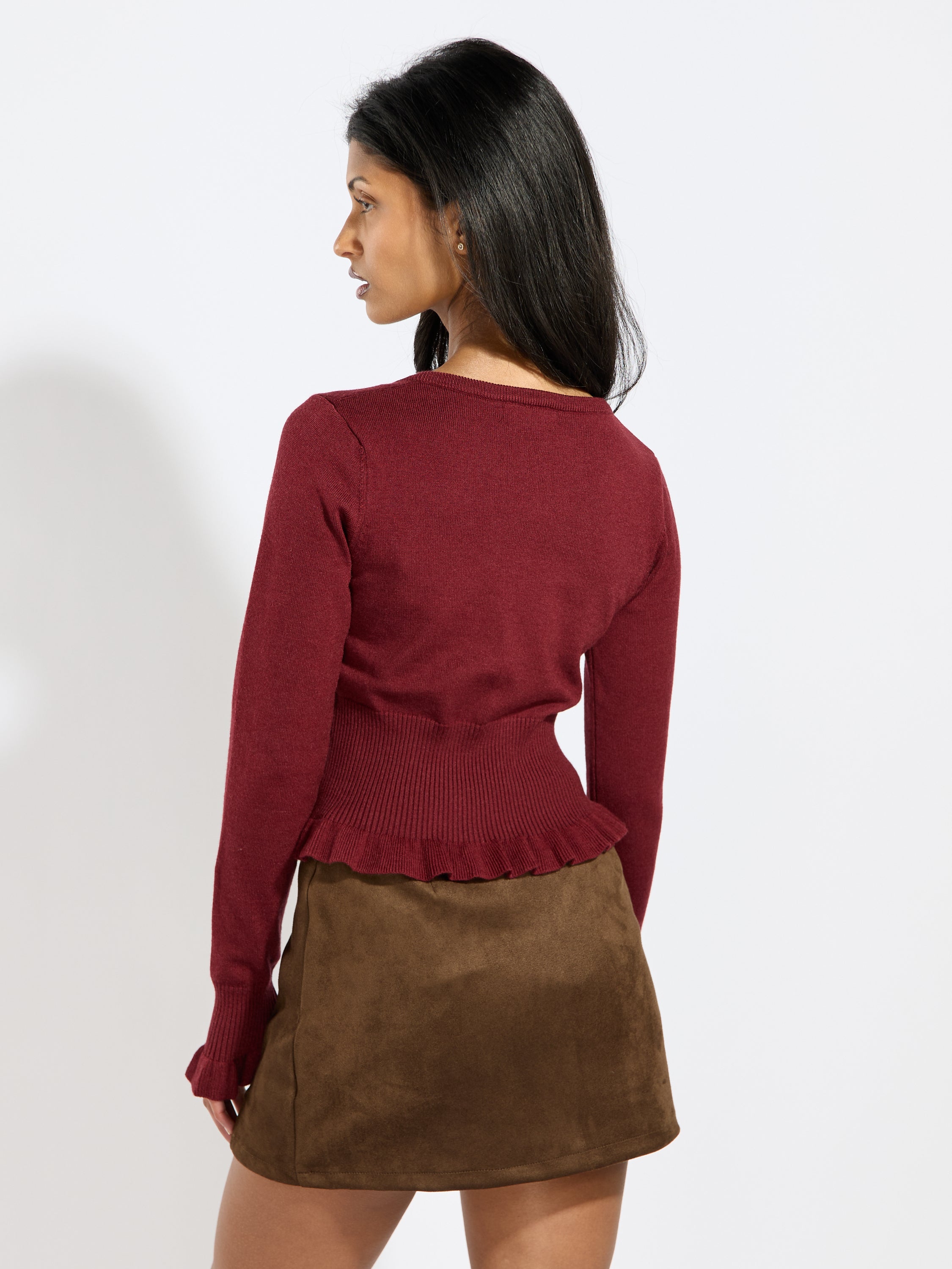 Ruffle Bottom Cardigan