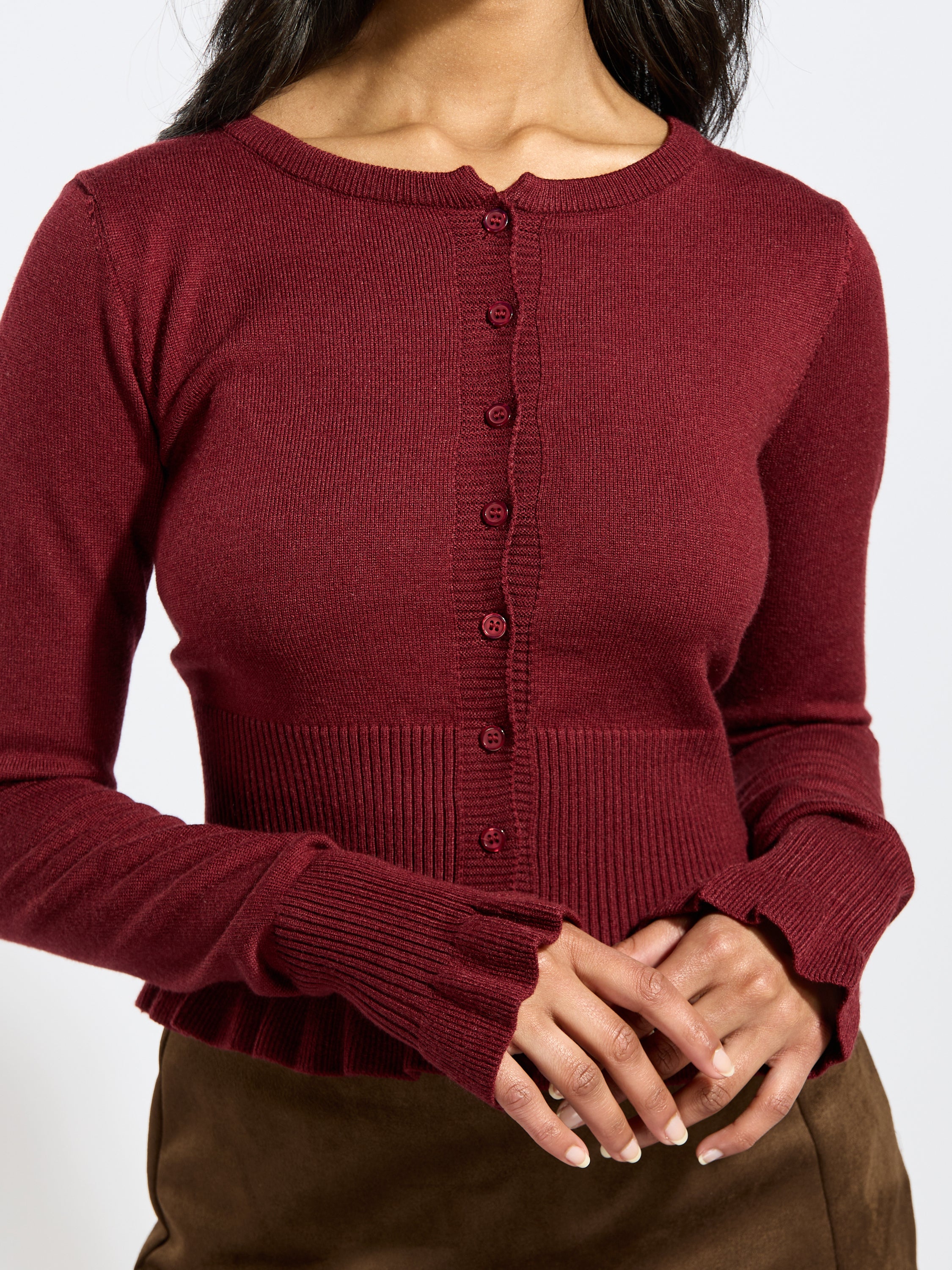 Ruffle Bottom Cardigan