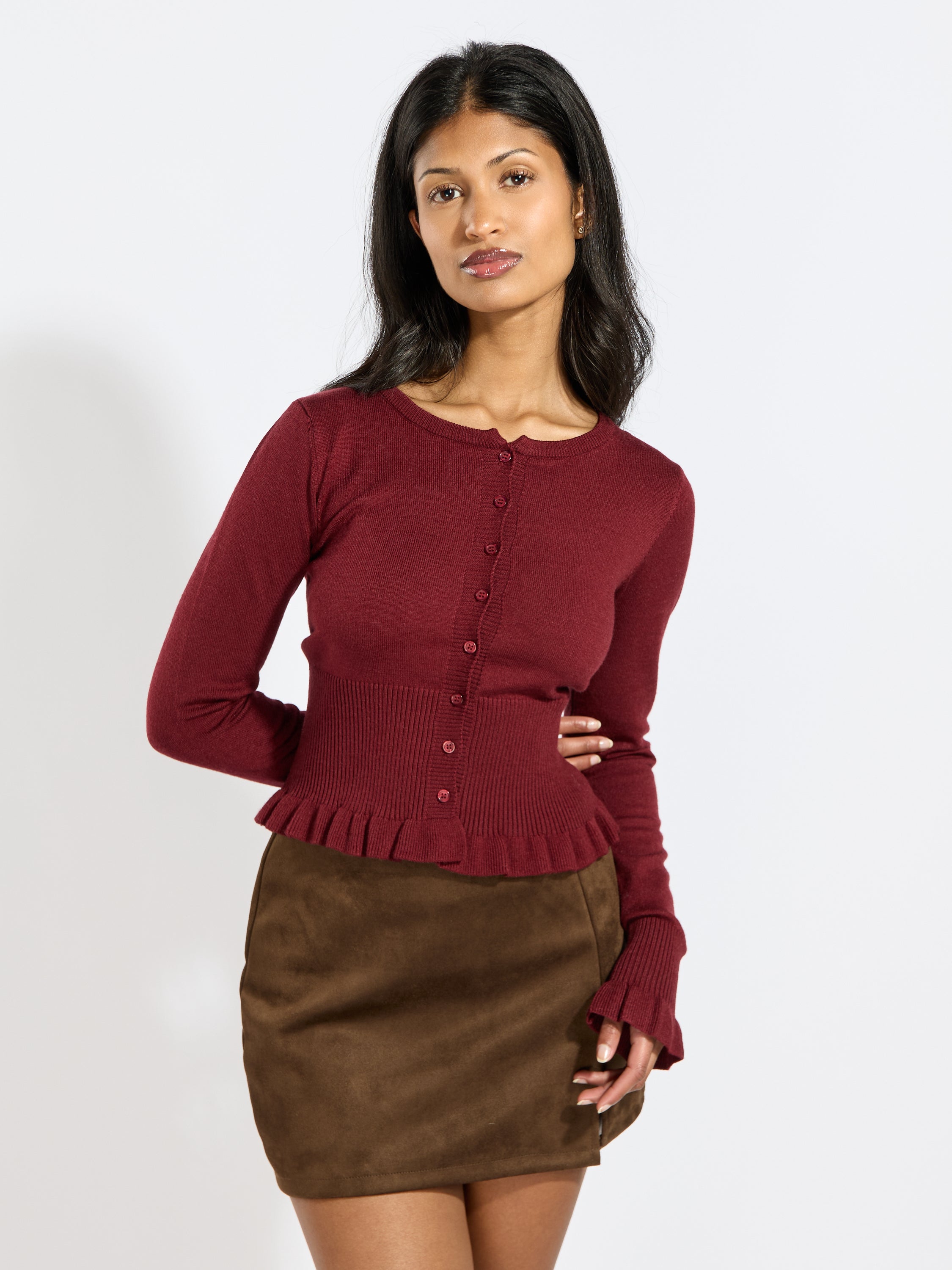 Ruffle Bottom Cardigan