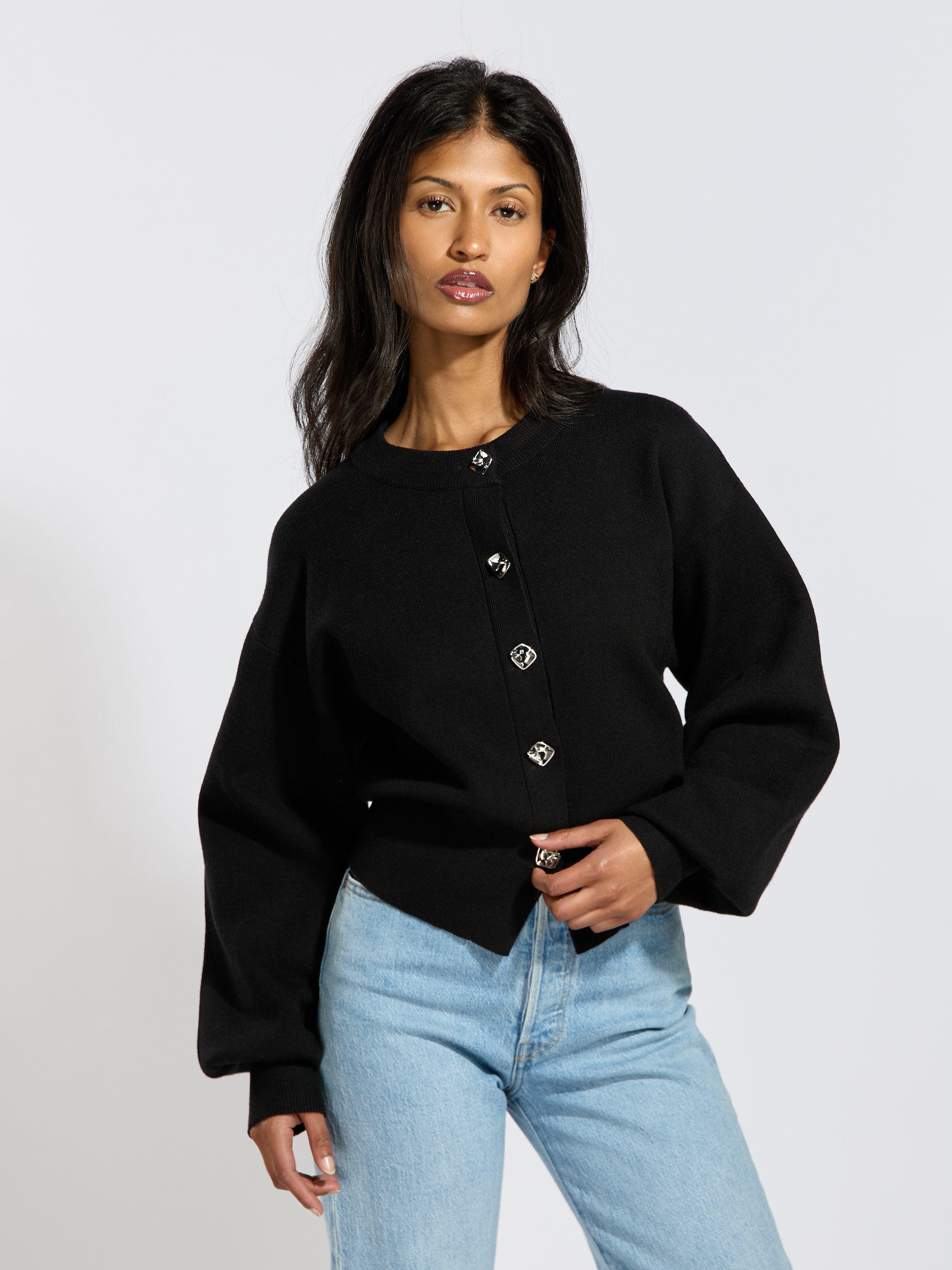 Archibald Silver Button Sweater