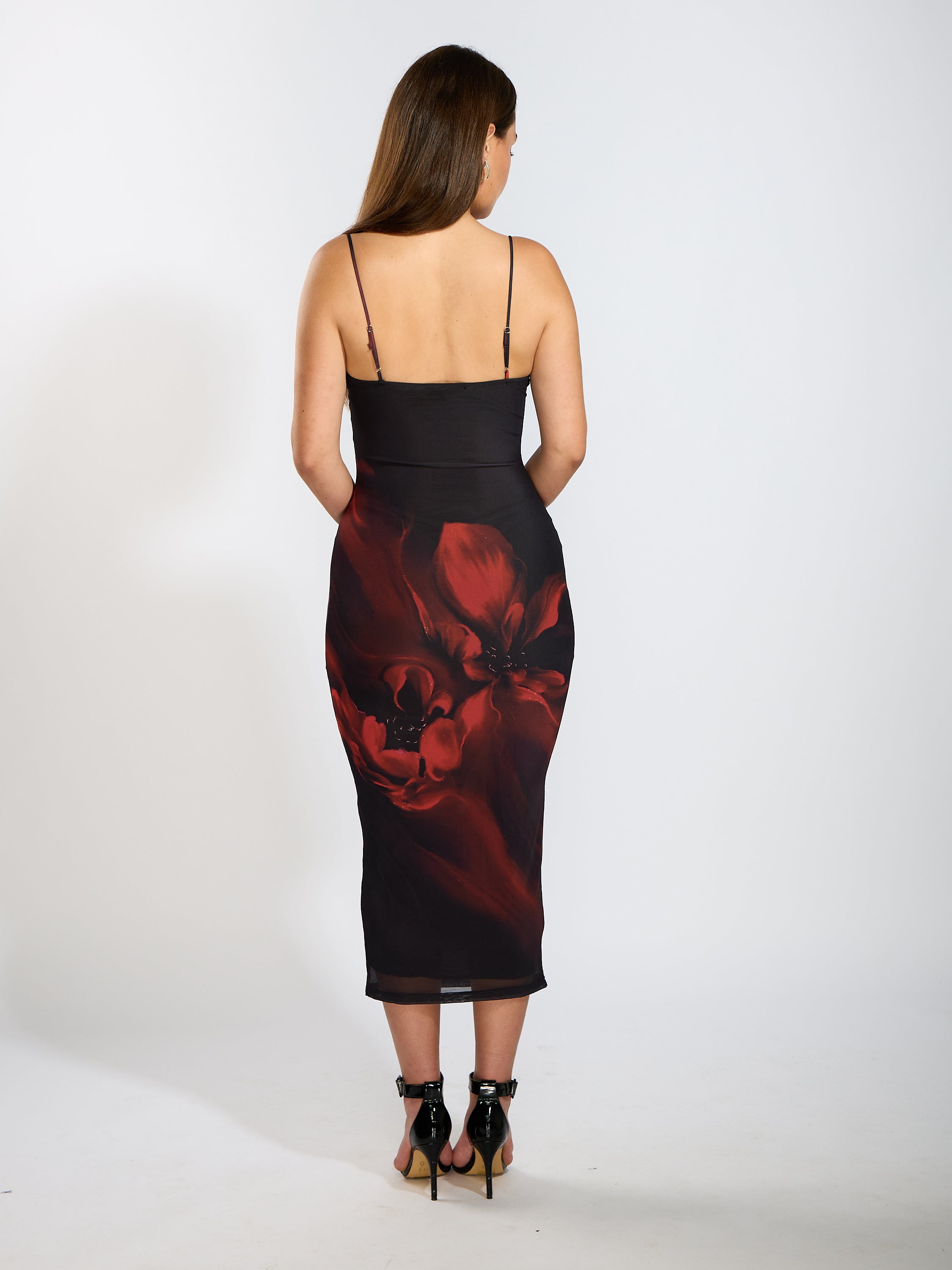 Kami Floral Mesh Midi Dress