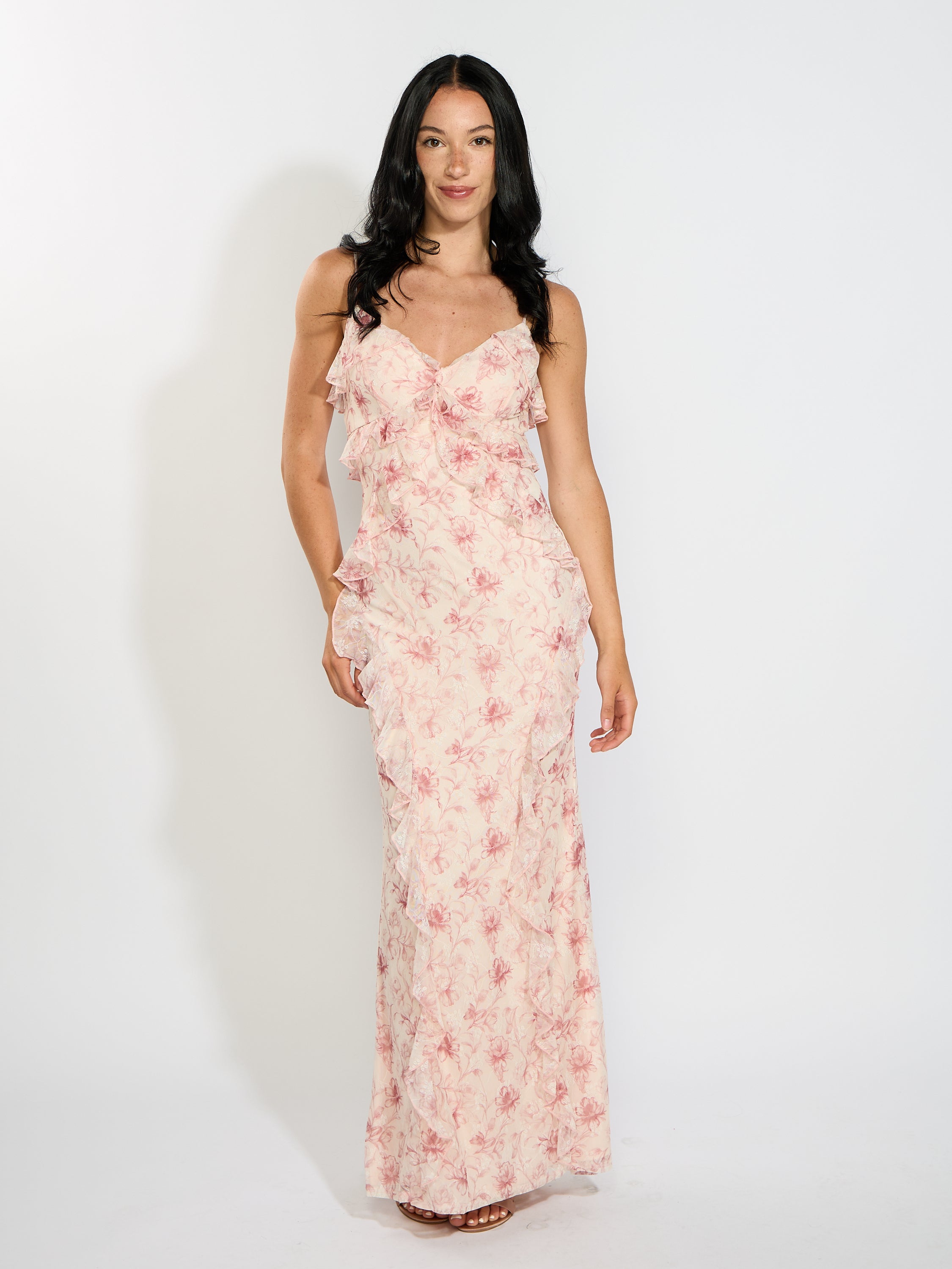 Rooney Lace Ruffle Maxi Dress