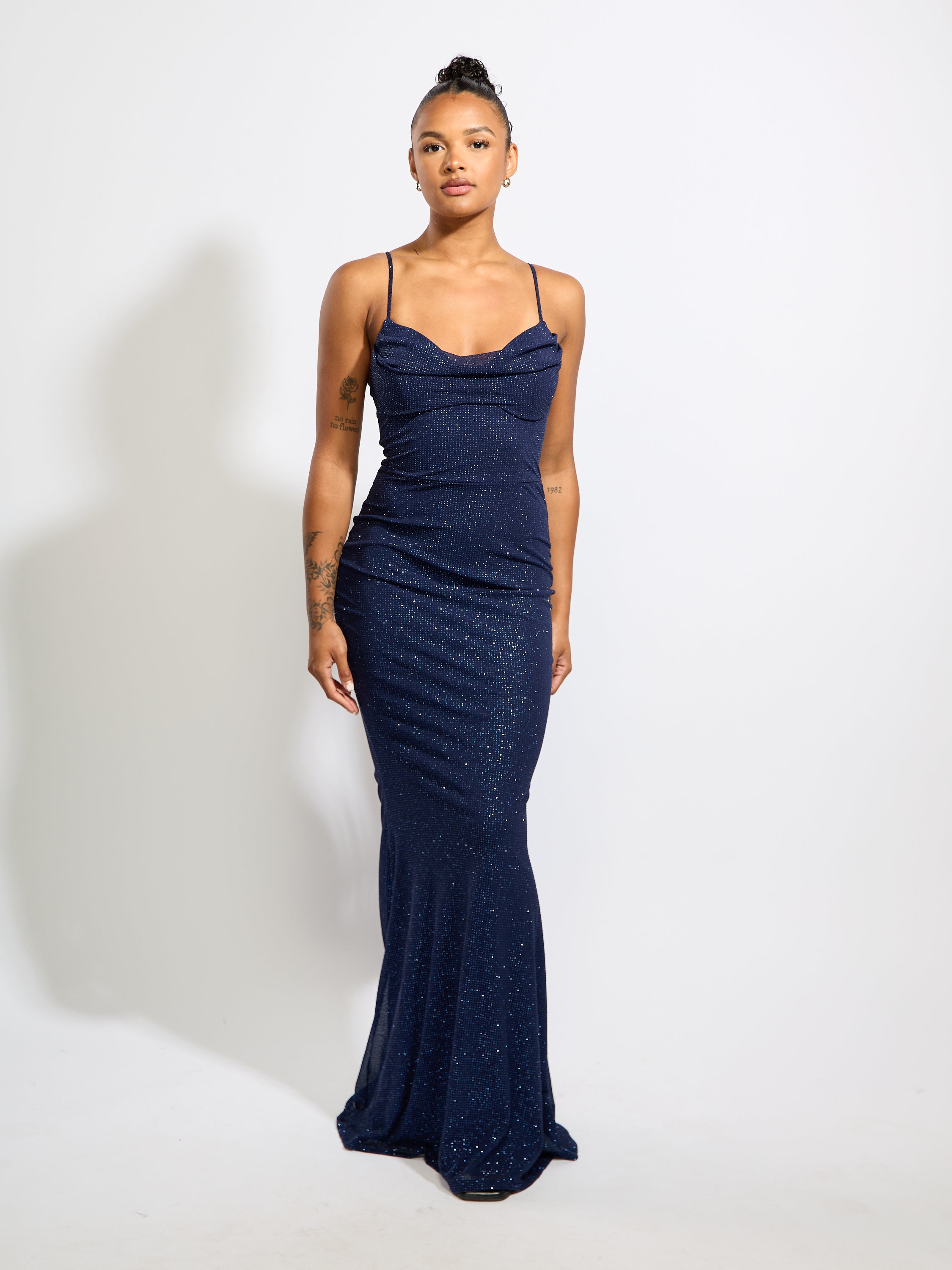 Ivy Glitter Cowl Maxi Dress
