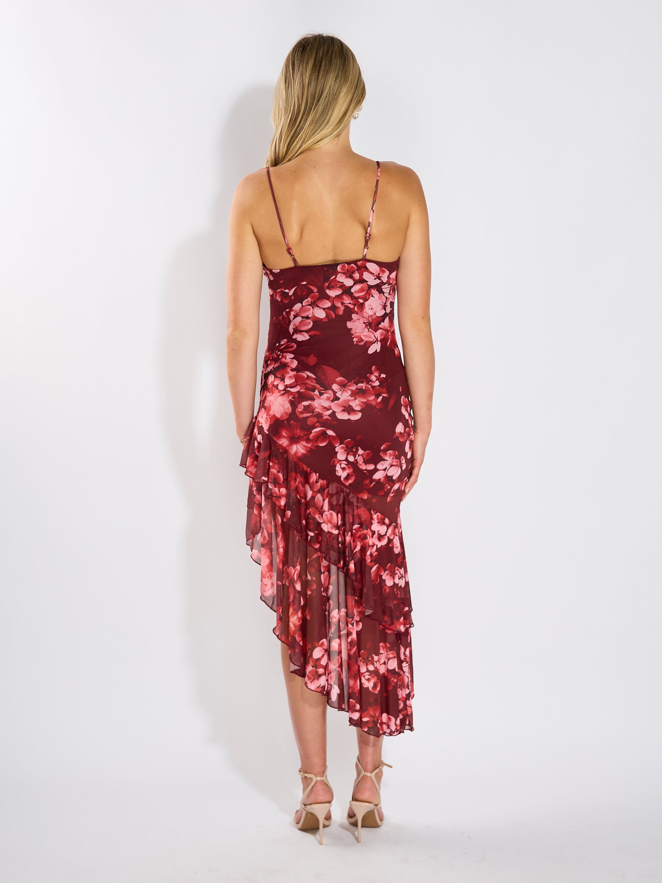 Penelope Asymmetrical Ruffle Bottom Dress