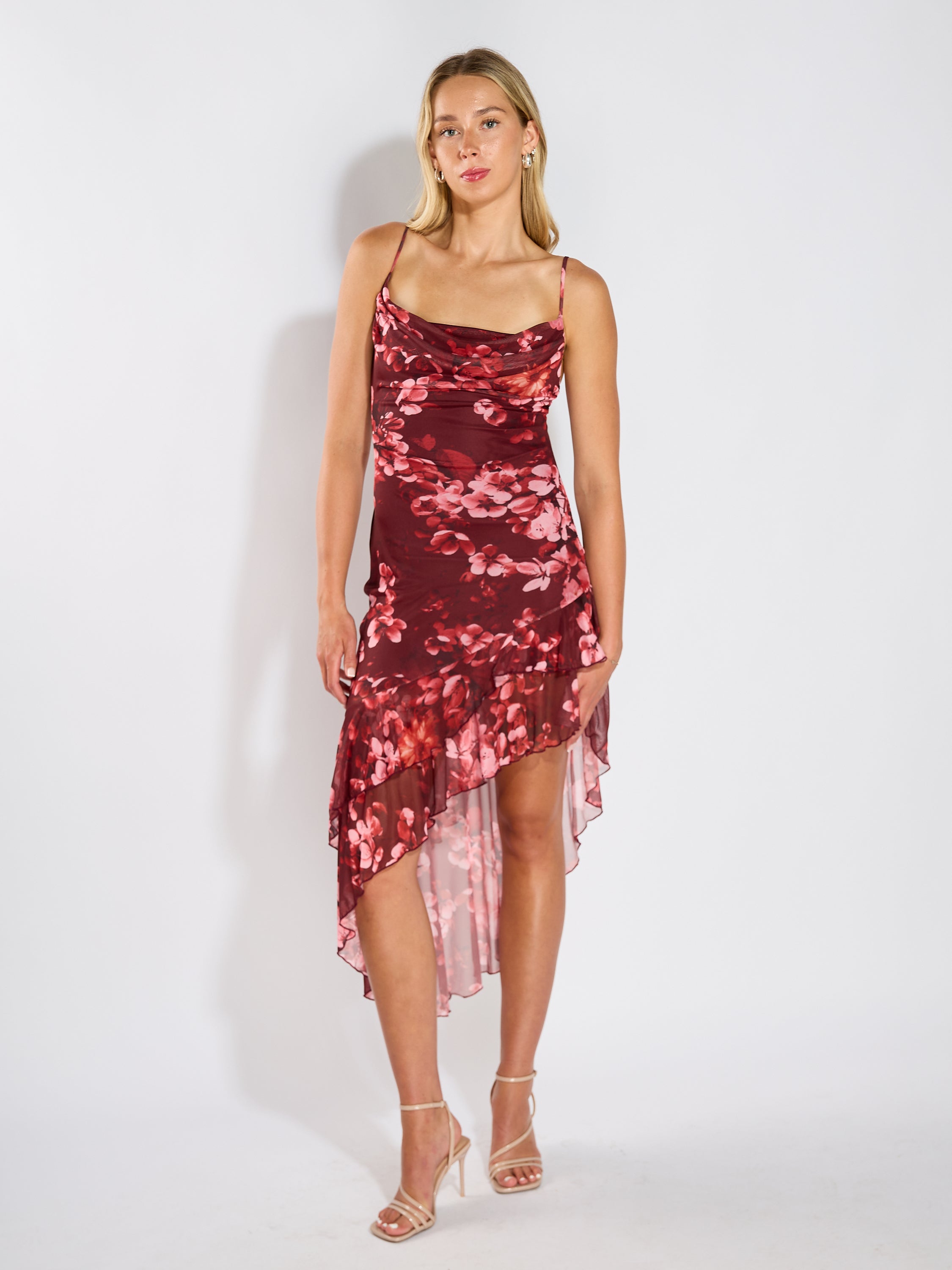 Penelope Asymmetrical Ruffle Bottom Dress