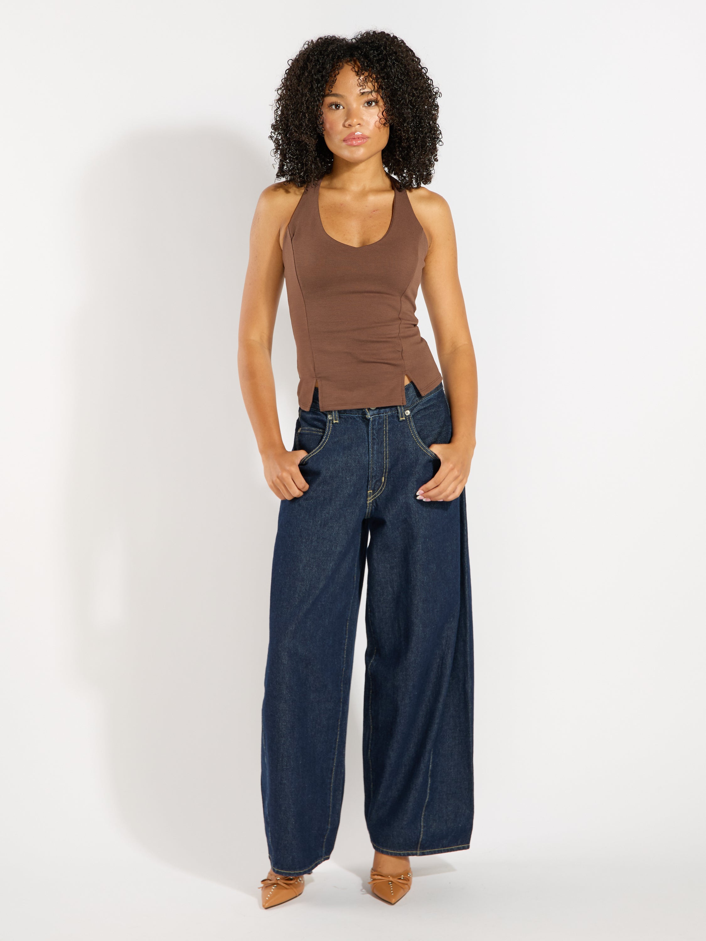 Calla Halter Ponte Top