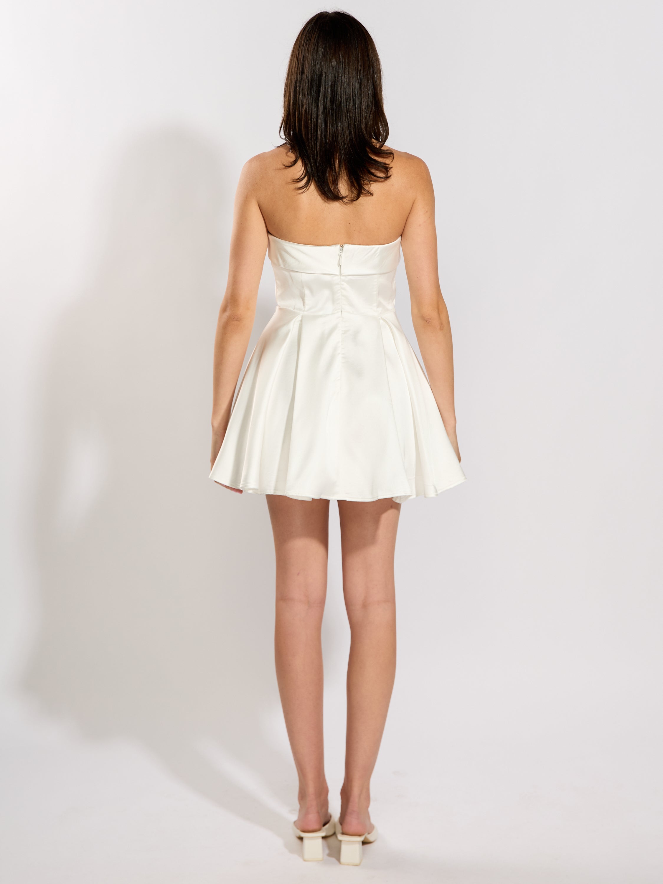 Marissa Strapless Satin Mini Dress