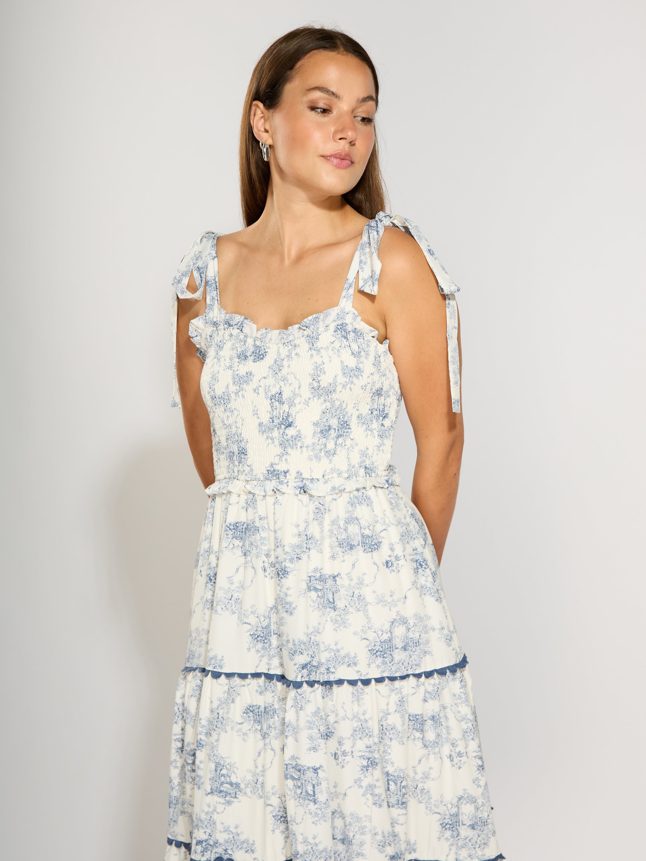 Joy Tie Shoulder Maxi Dress