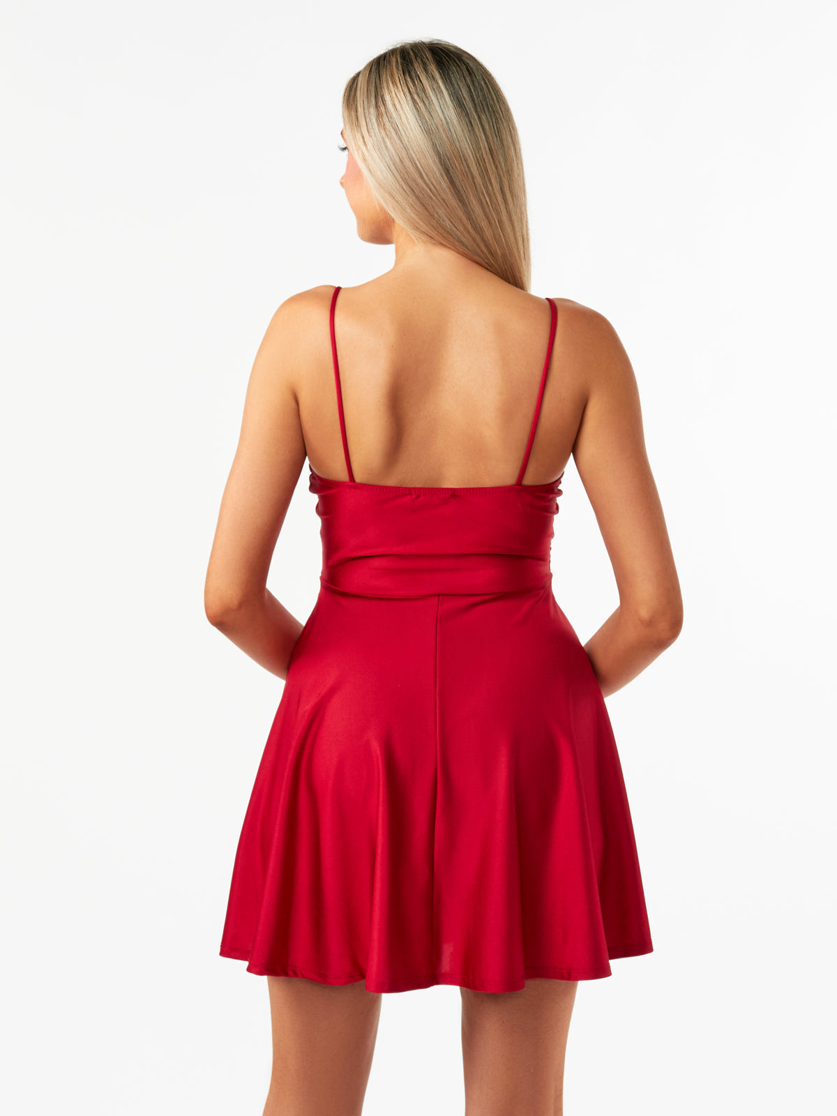 Nadia Satin Fit & Flare Dress