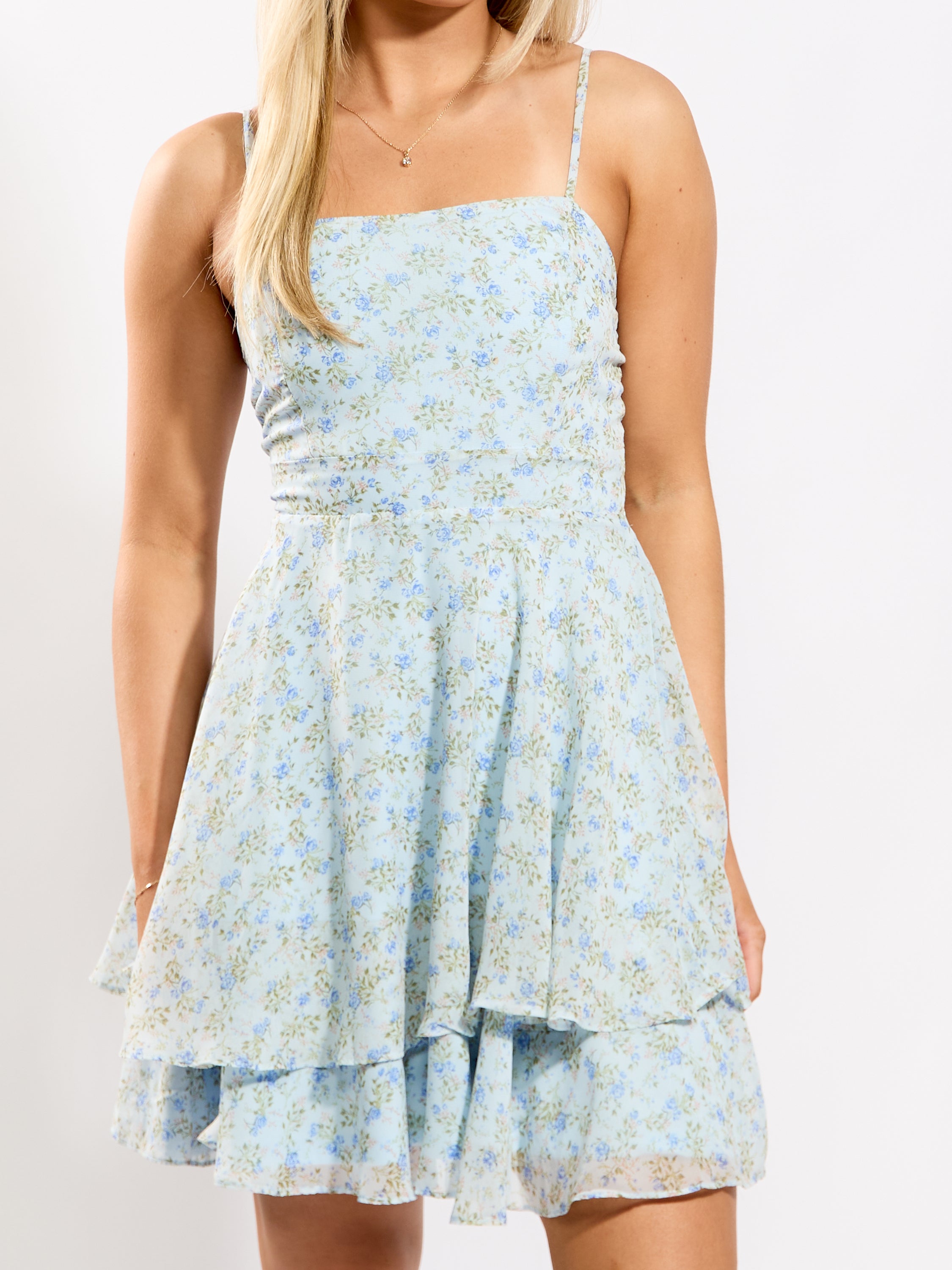 Debbie Floral Chiffon Tie Back Dress
