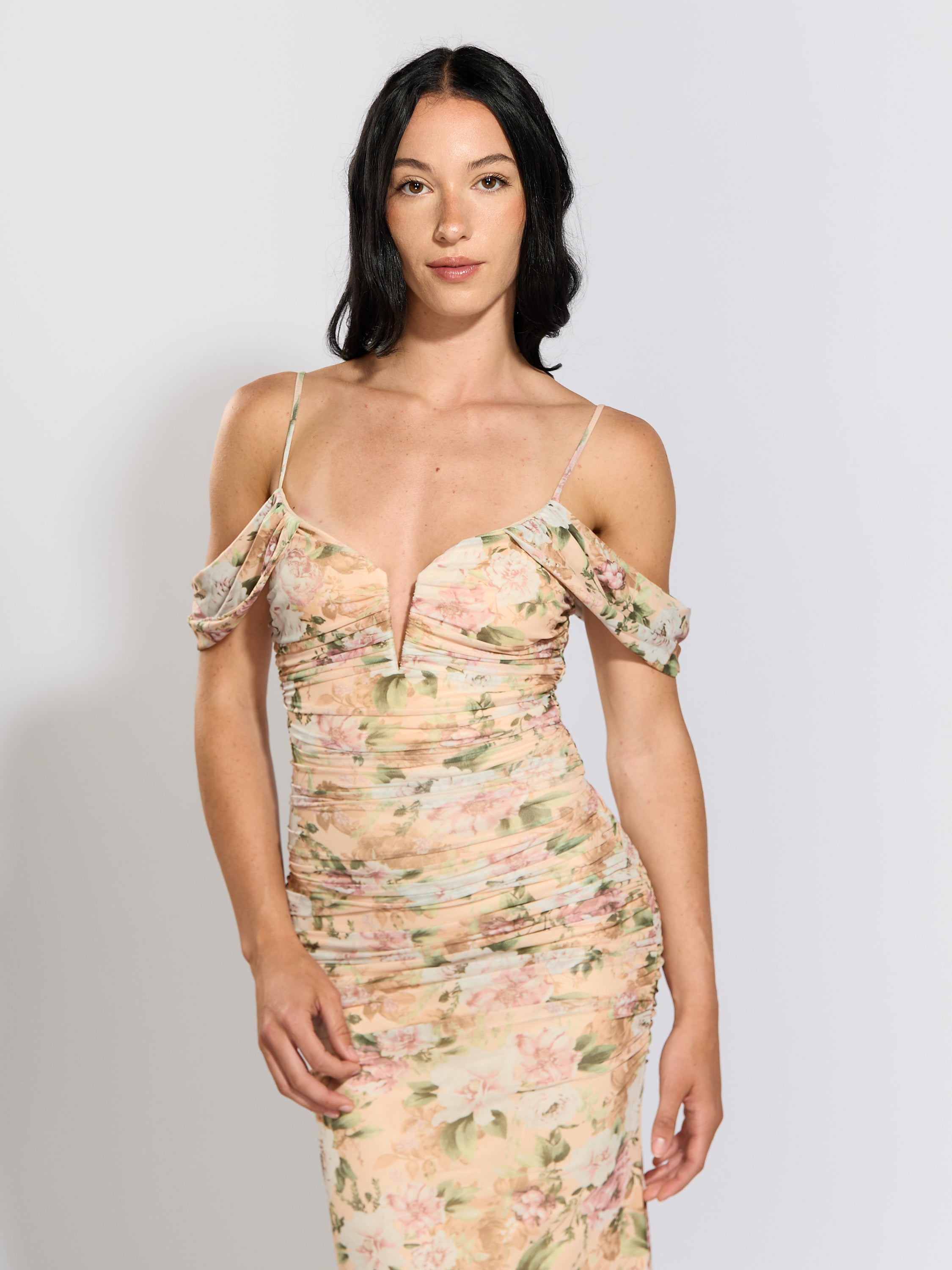 Grace Floral Mesh Maxi Dress