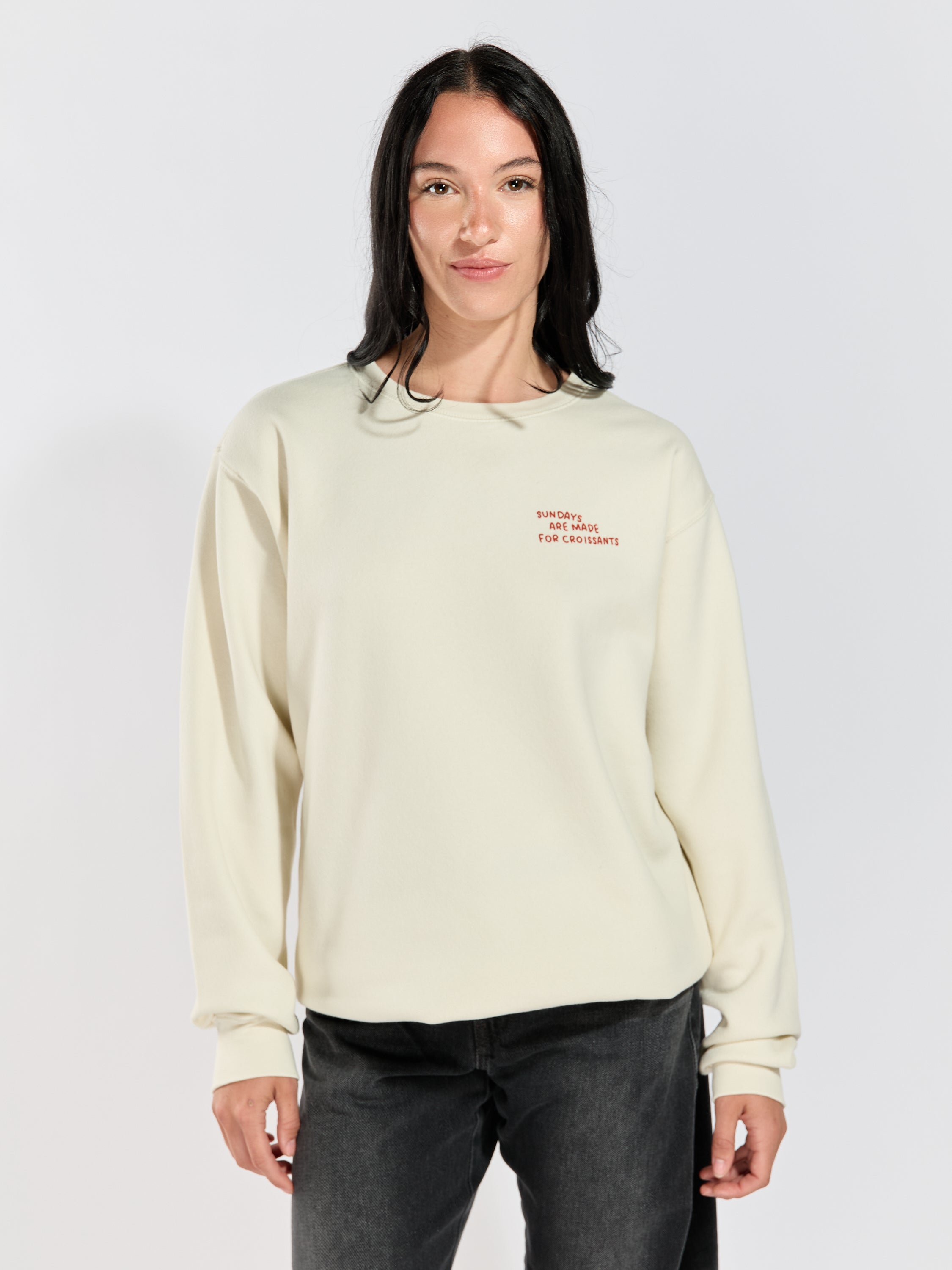 Sundays Are Made For Croissants Crew Sweatshirt