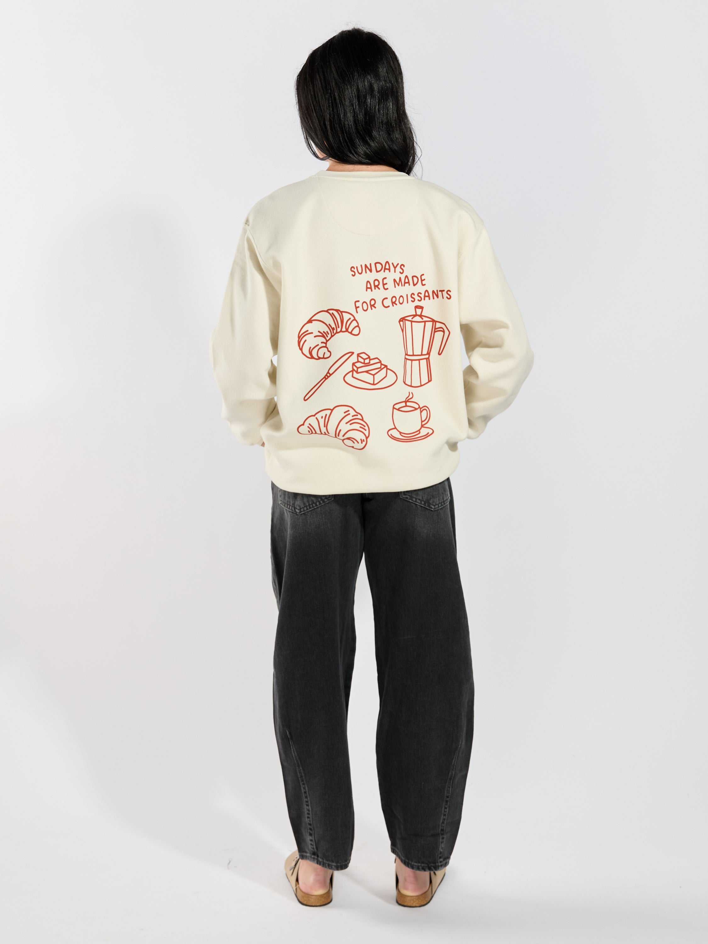 Sundays Are Made For Croissants Crew Sweatshirt
