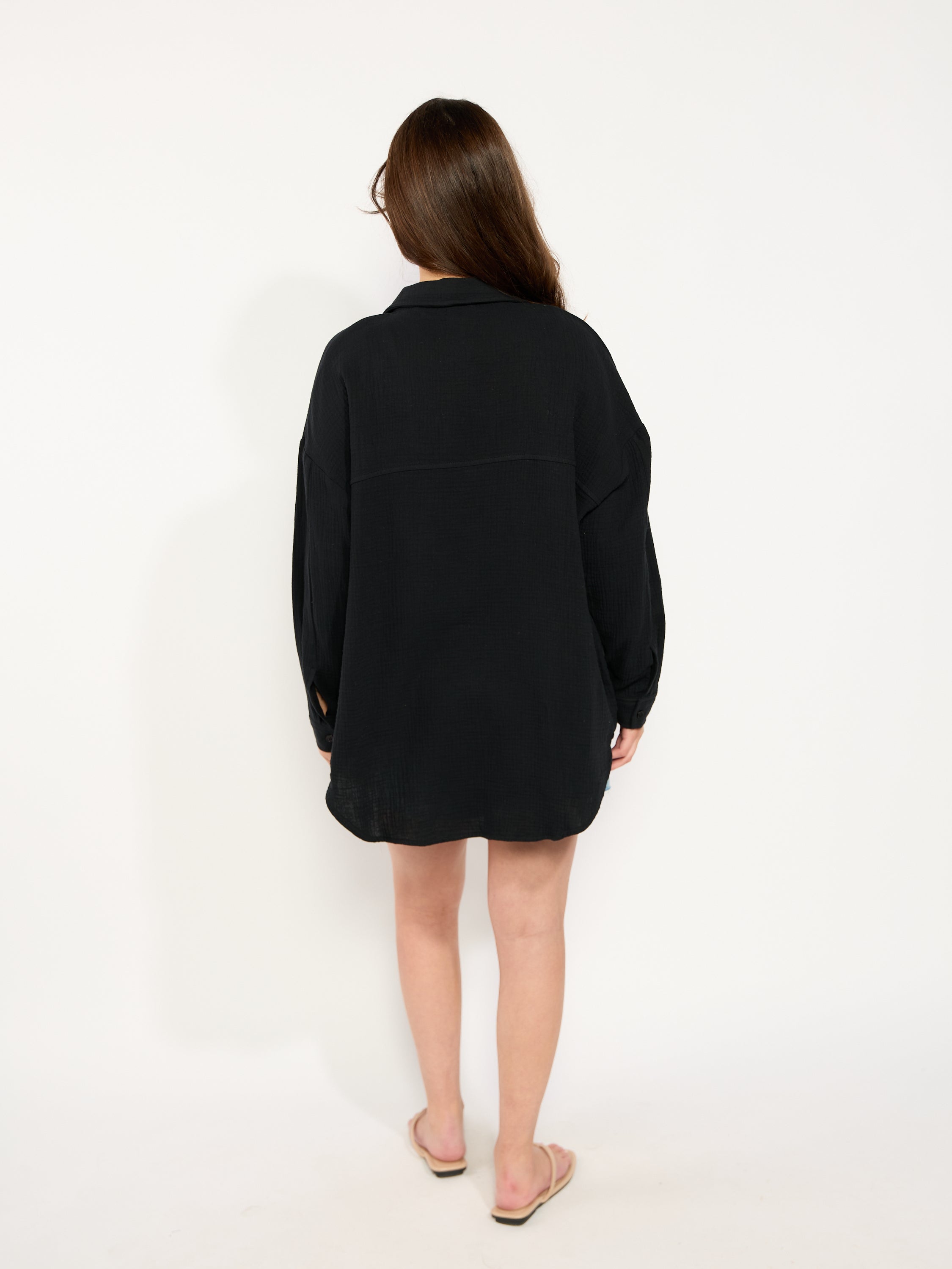 Gauze Long Sleeve Button Up