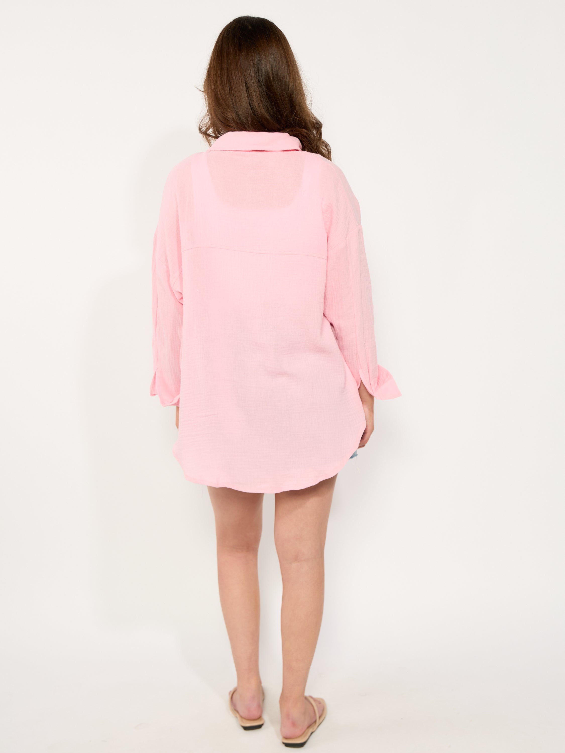 Gauze Long Sleeve Button Up