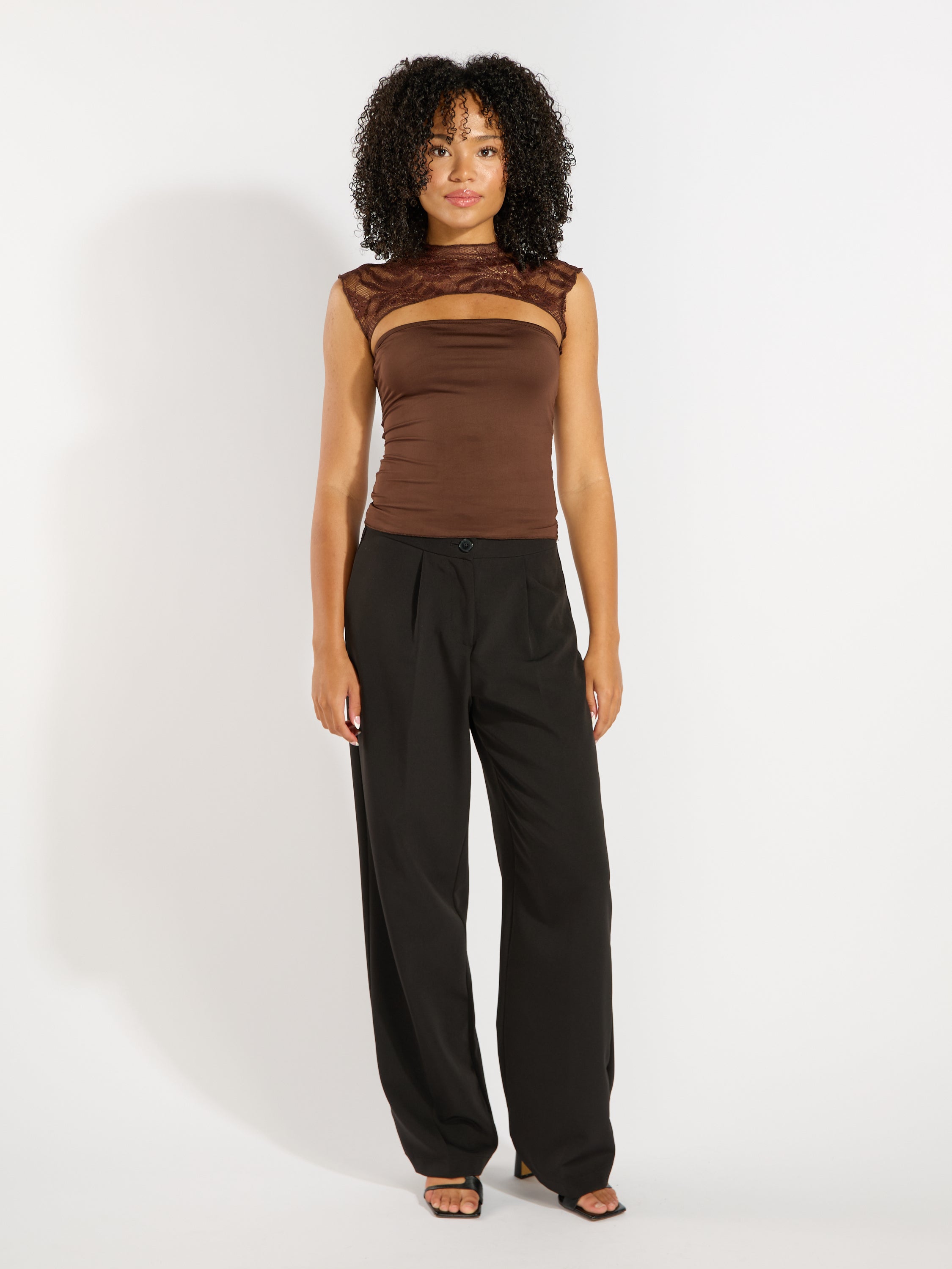 Iris Lace High Neck Top