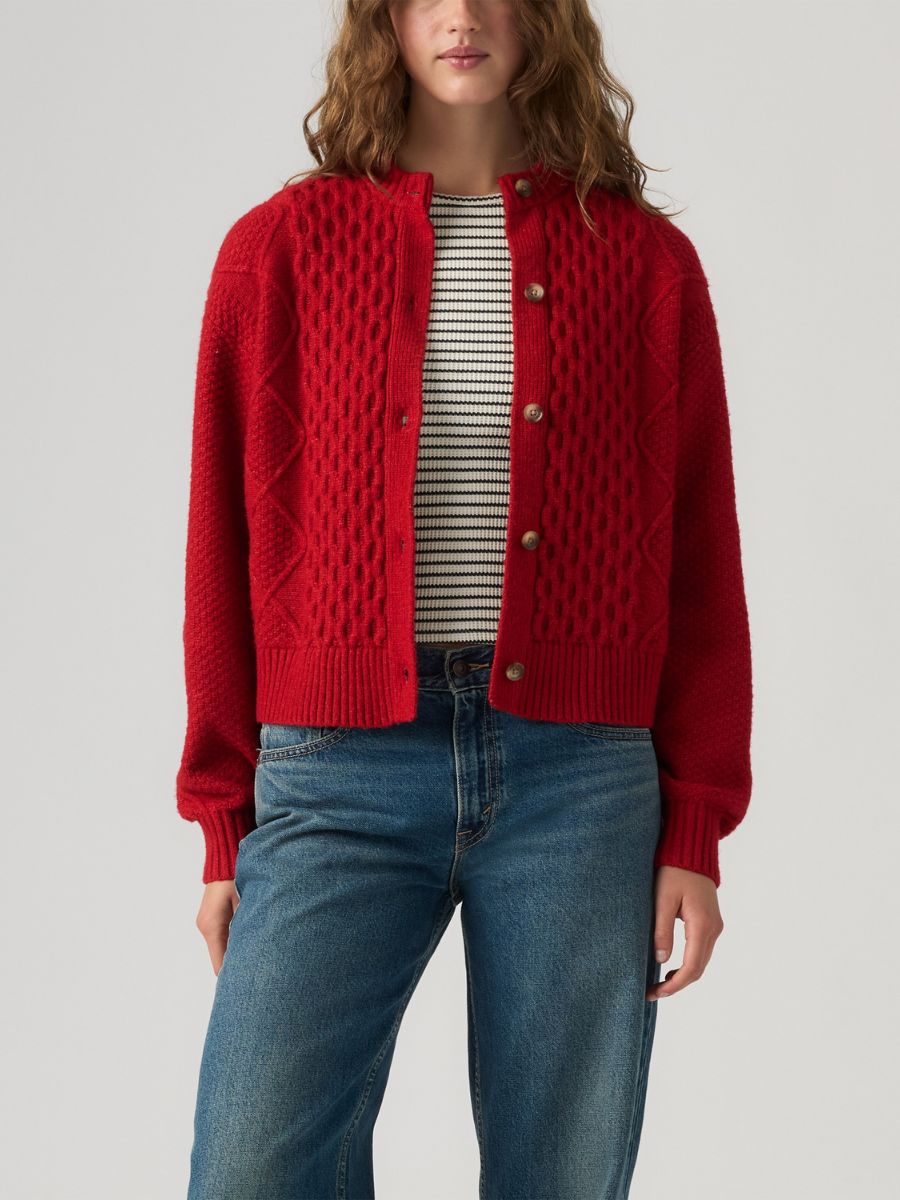 Levi's Charlotte Wool Blend Red Cardigan