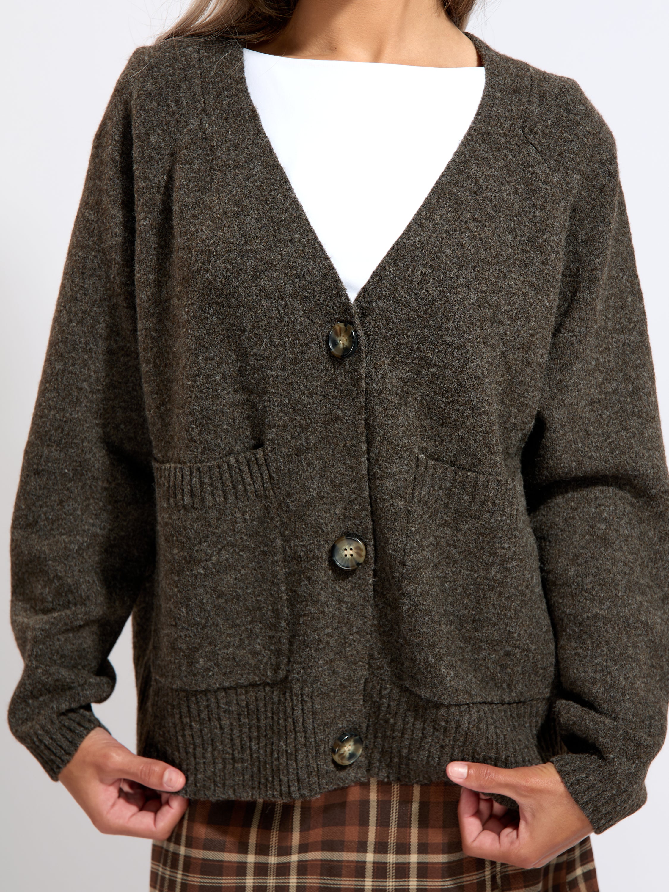 Boom Long Sleeve V-Neck Button Cardigan