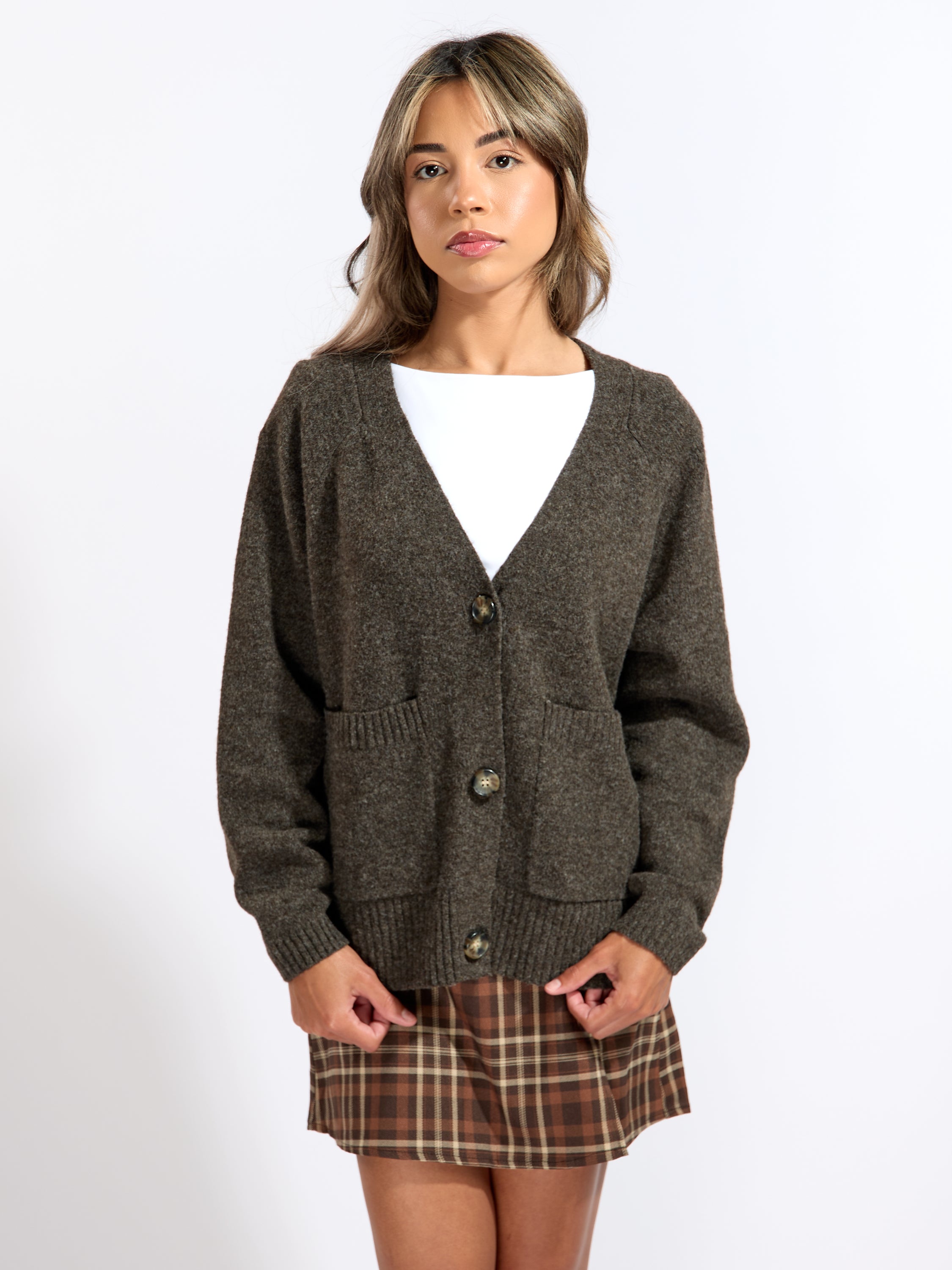 Boom Long Sleeve V-Neck Button Cardigan