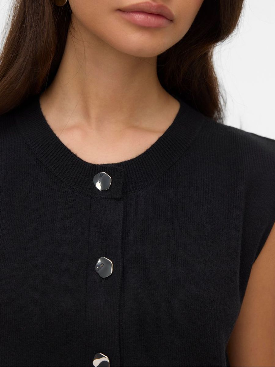 Vero Moda Gold O-Neck Button Vest