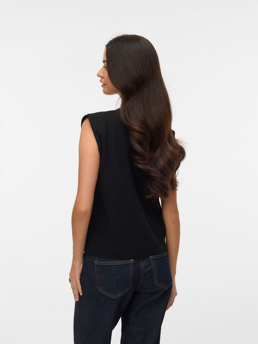 Vero Moda Gold O-Neck Button Vest