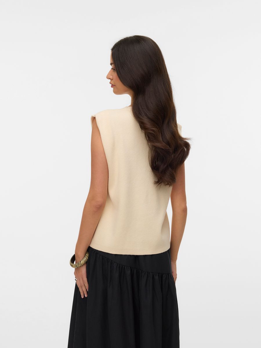 Vero Moda Gold O-Neck Button Vest