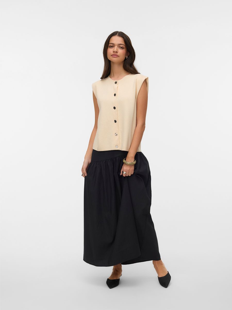Vero Moda Gold O-Neck Button Vest