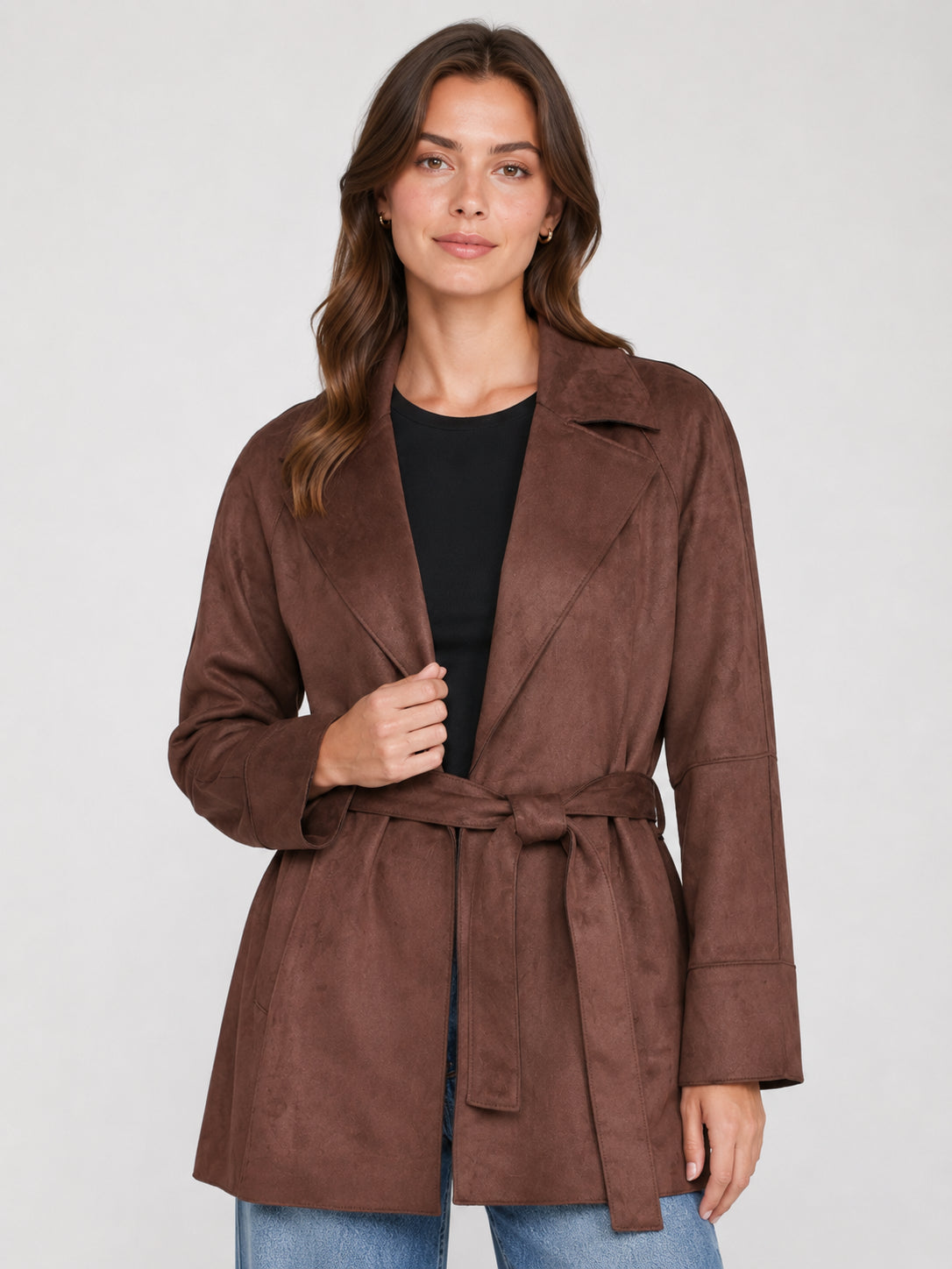Vero Moda Joselina Faux Suede Tie Jacket