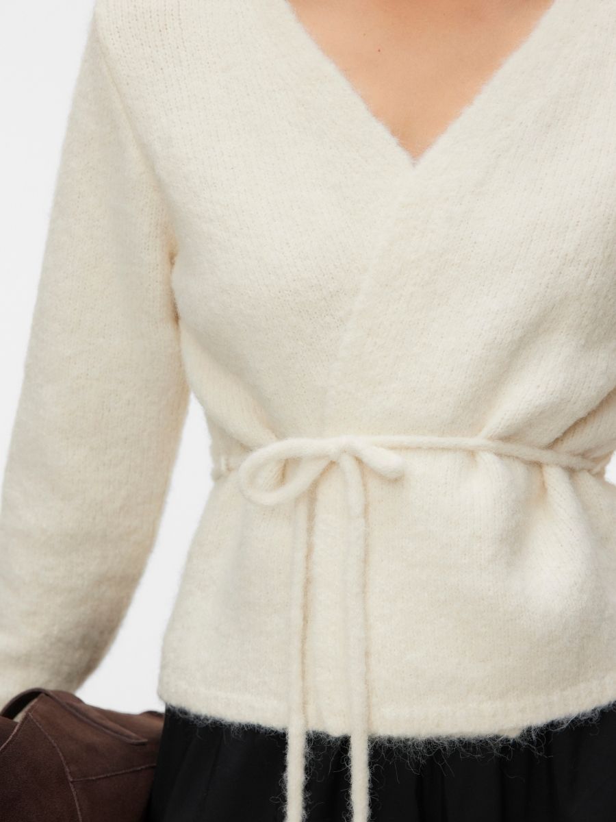 Vero Moda Cora V-Neck Wrap Wool Cardigan