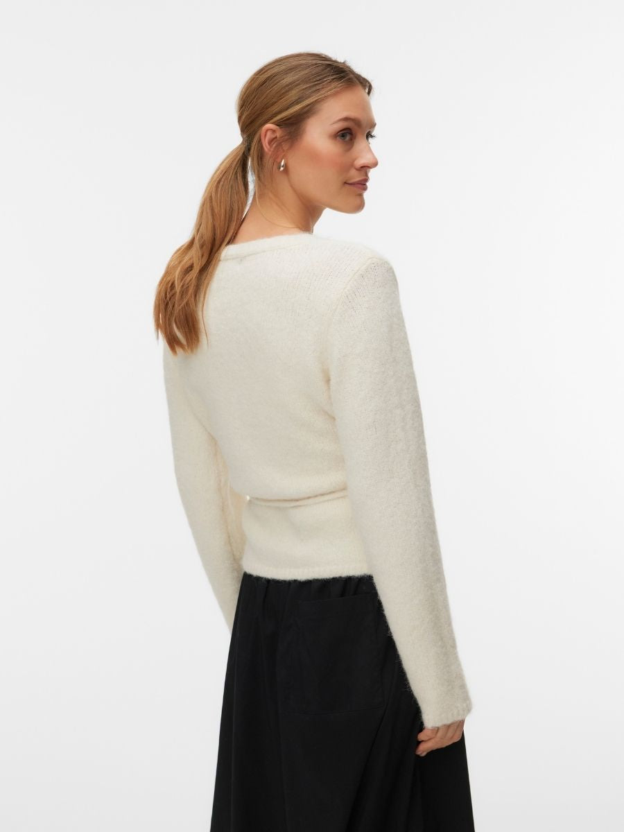 Vero Moda Cora V-Neck Wrap Wool Cardigan