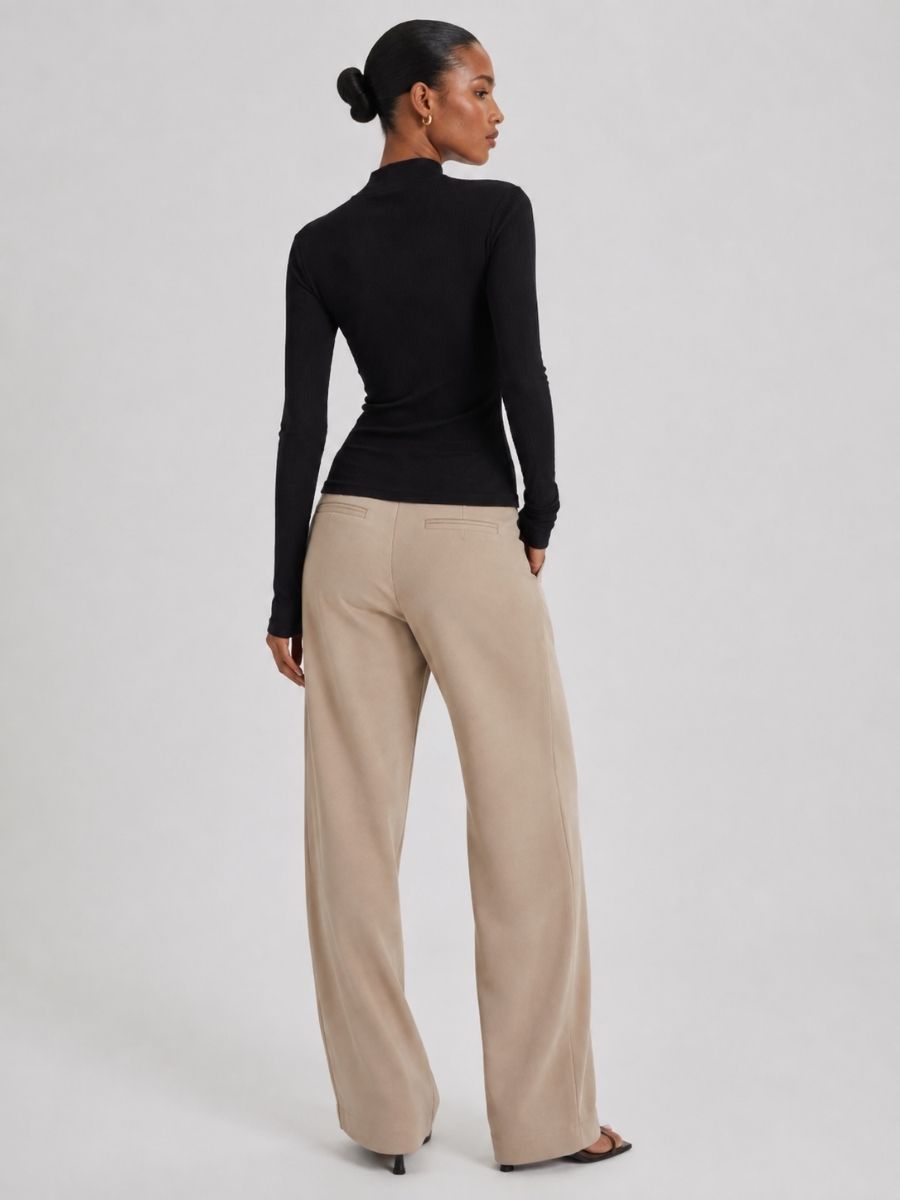 Bailey Mock Neck Ribbed Knit Top