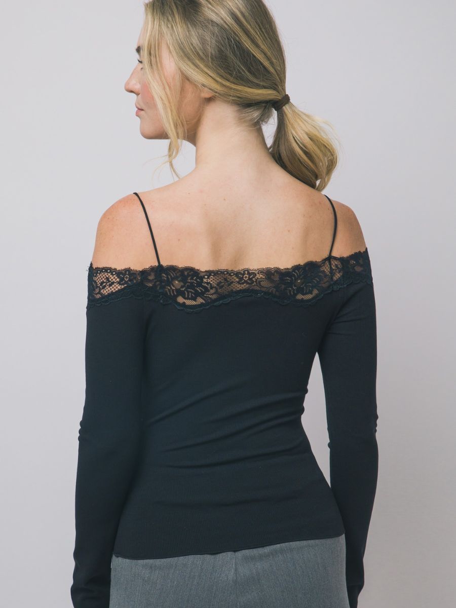 Banks Off-the-Shoulder Lace Trim Top
