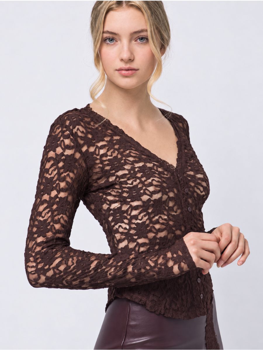 Evelyn Lace Long Sleeve Top