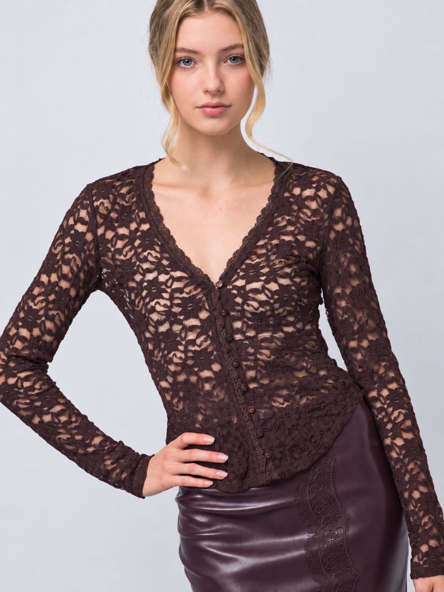 Evelyn Lace Long Sleeve Top