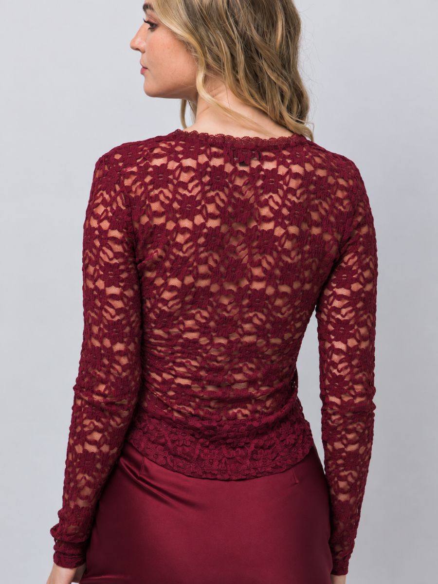 Evelyn Lace Long Sleeve Top