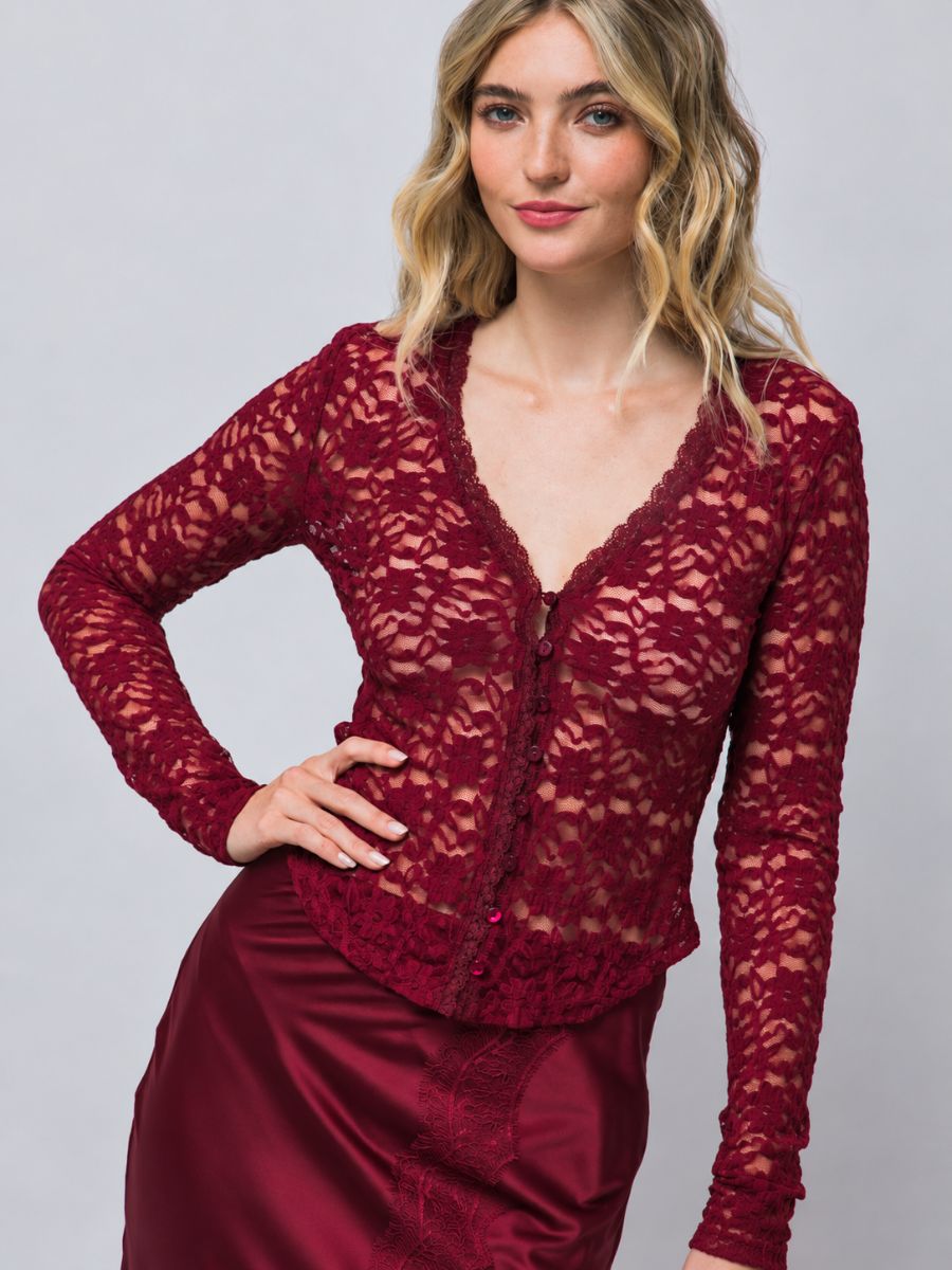 Evelyn Lace Long Sleeve Top