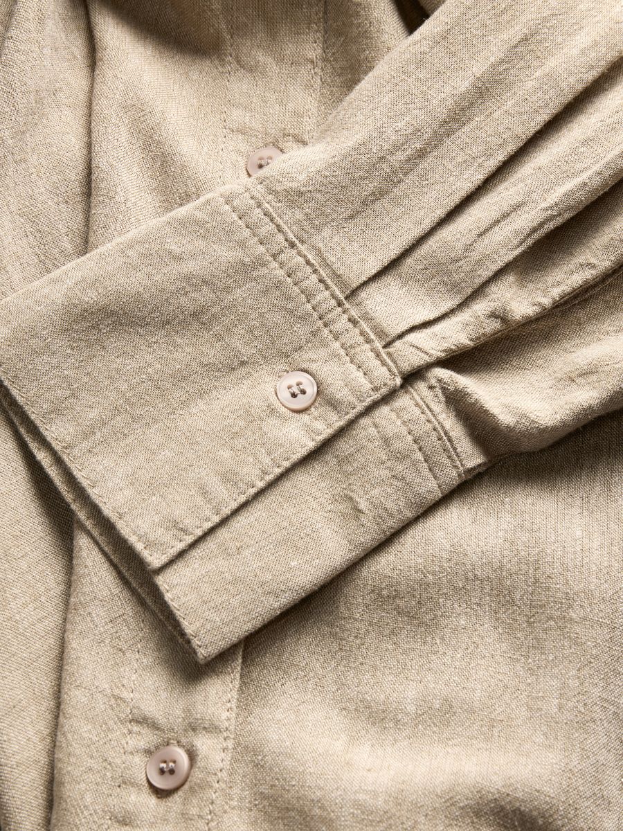Almira Linen Blend Long Sleeve Shirt