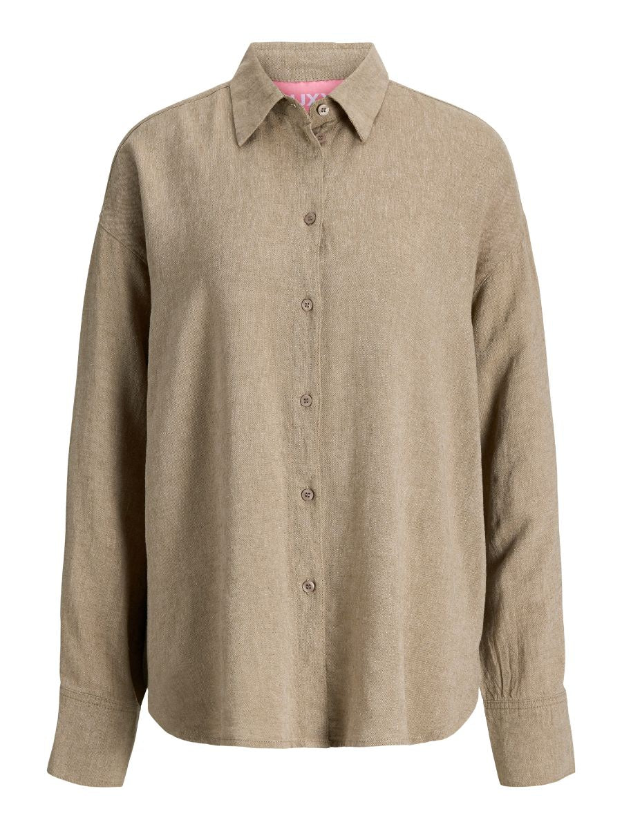 Almira Linen Blend Long Sleeve Shirt